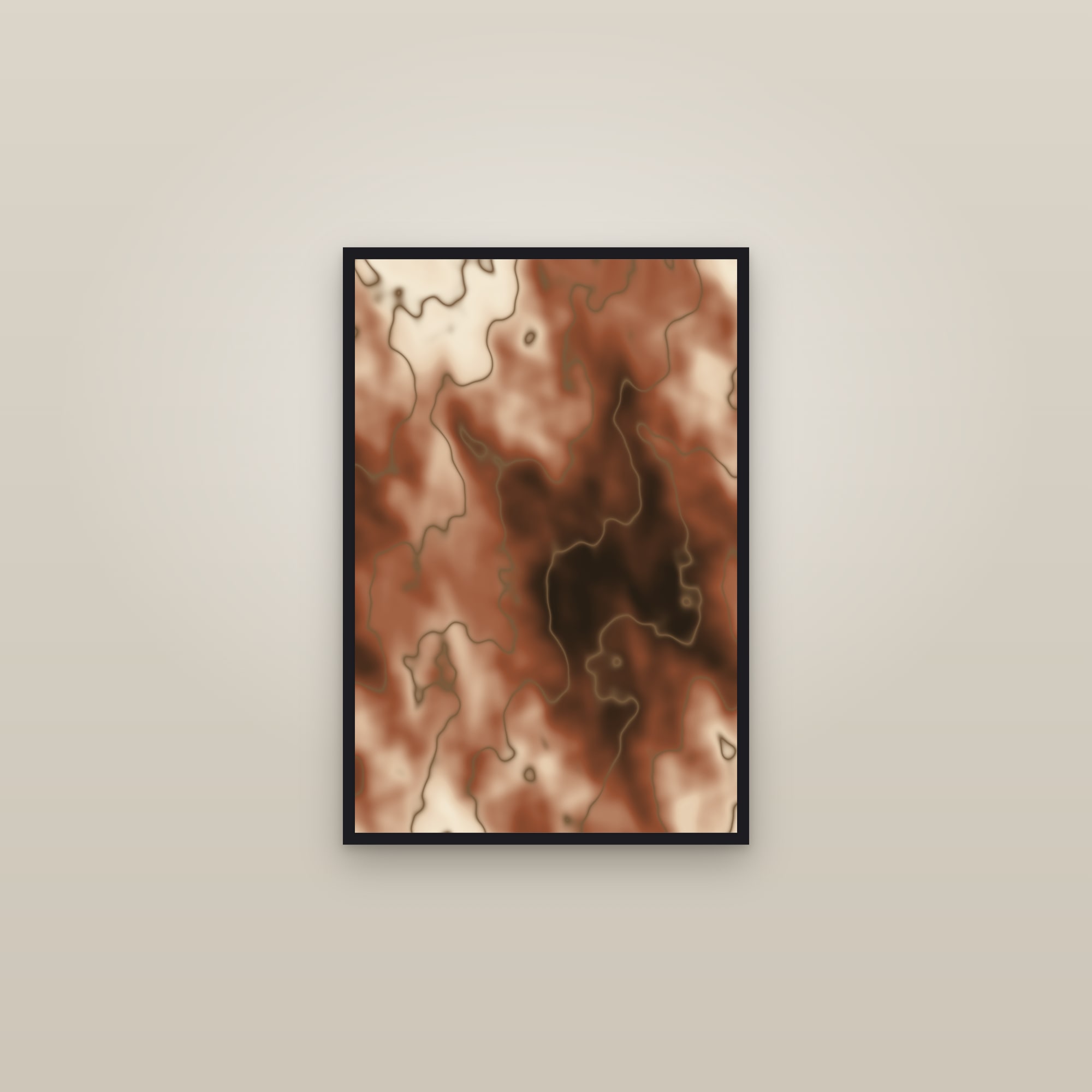 Terracotta Marble Abstract Art Print — Bold Veined Marble Poster · Modern Wall Art — framed in a gallery setting