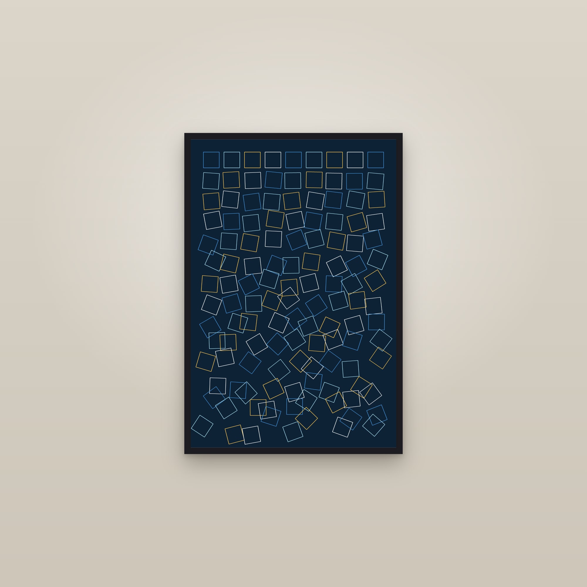 Arctic Generative Grid Art Print — Bold Algorithmic Geometric Poster · Modern Wall Art — framed in a gallery setting
