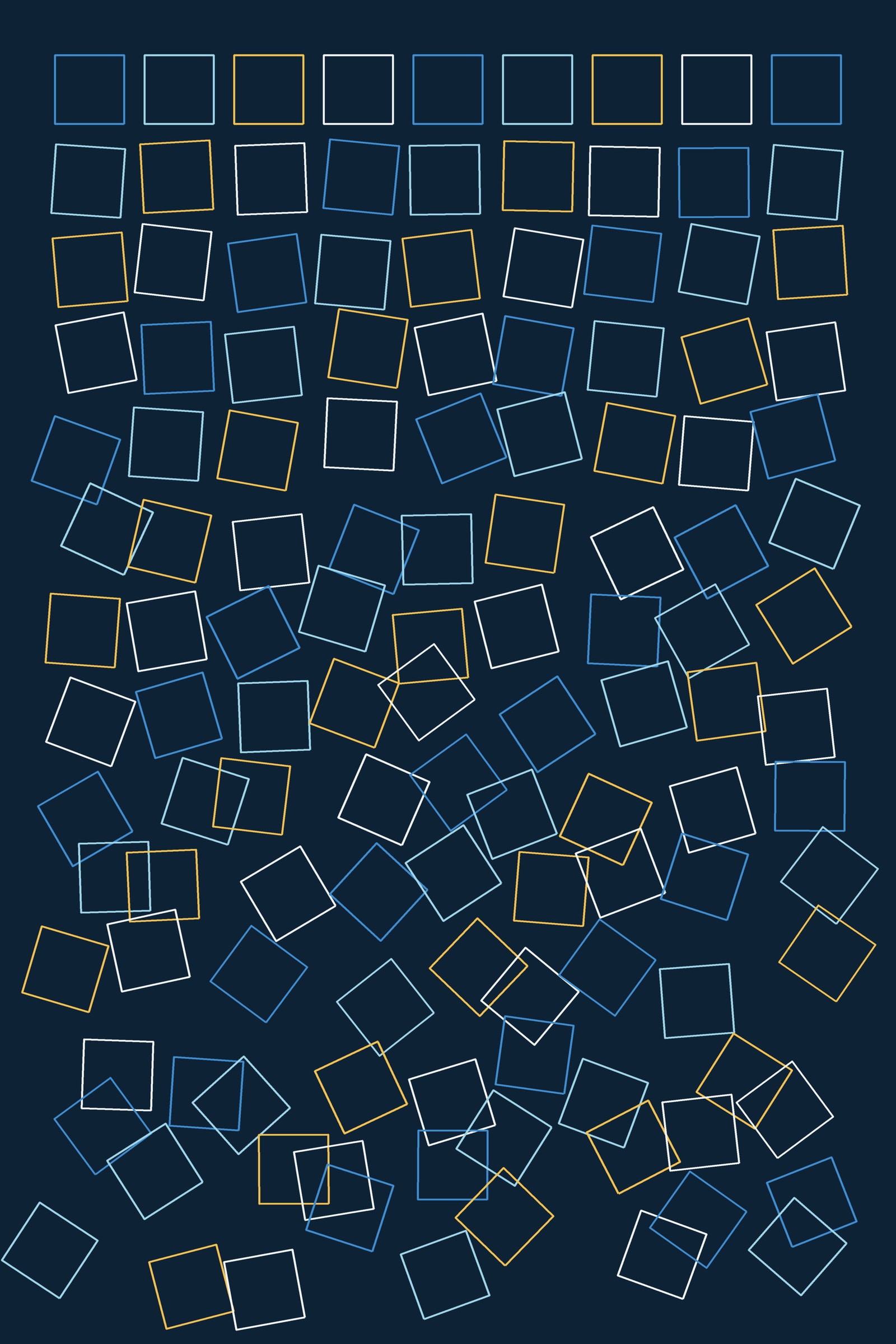 Arctic Generative Grid Art Print — Bold Algorithmic Geometric Poster · Modern Wall Art