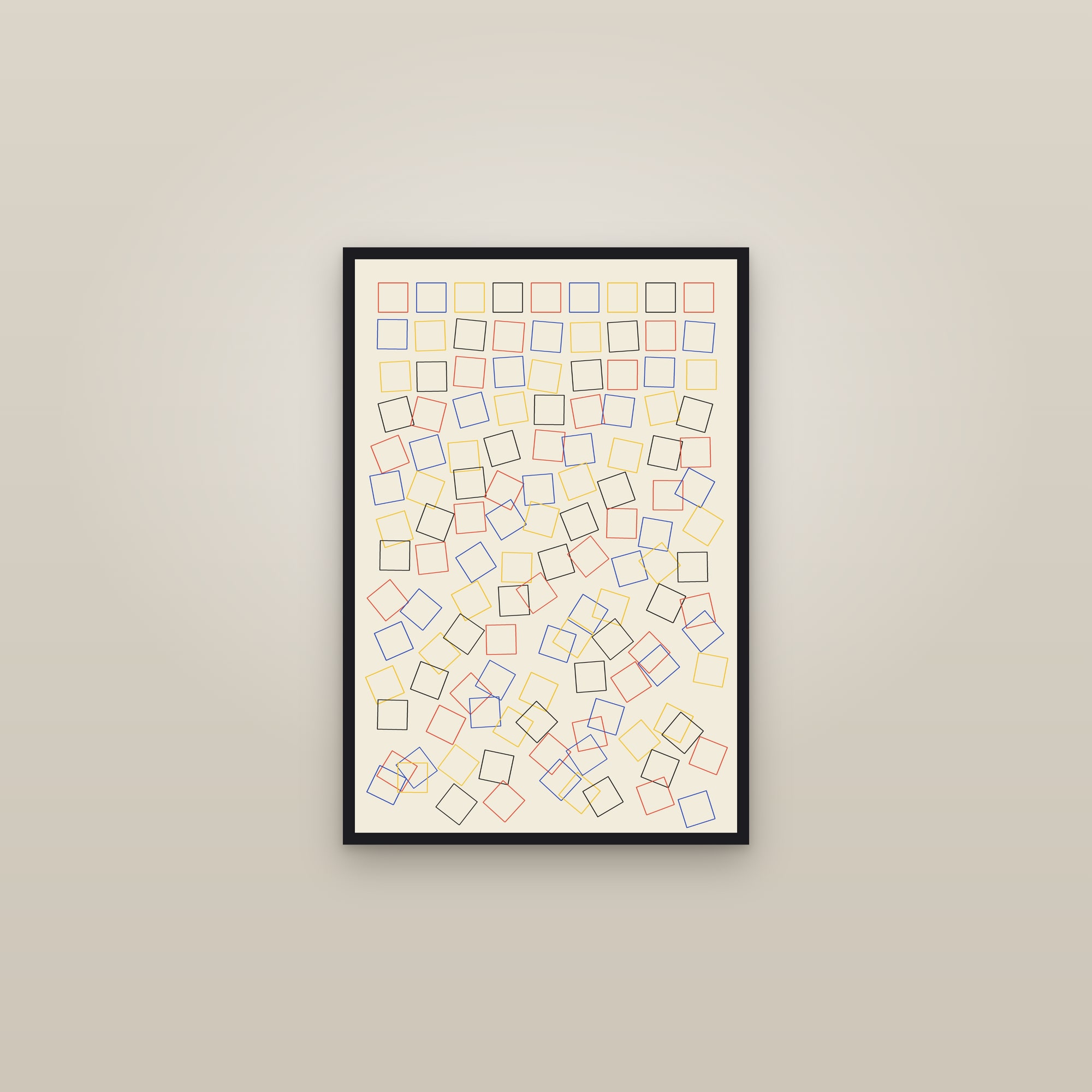 Light Generative Grid Art Print — Bold Algorithmic Geometric Poster · Modern Wall Art — framed in a gallery setting