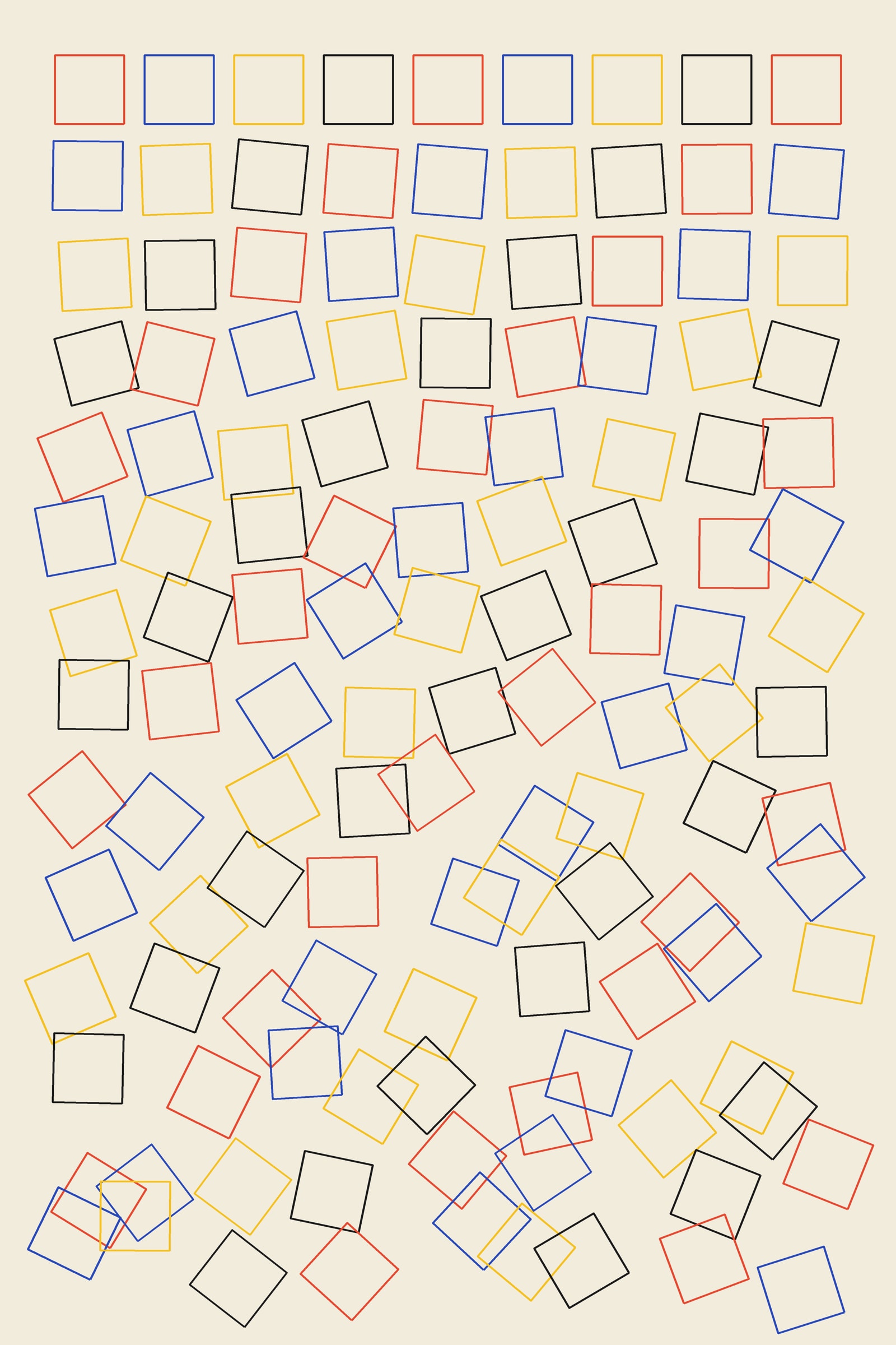 Light Generative Grid Art Print — Bold Algorithmic Geometric Poster · Modern Wall Art