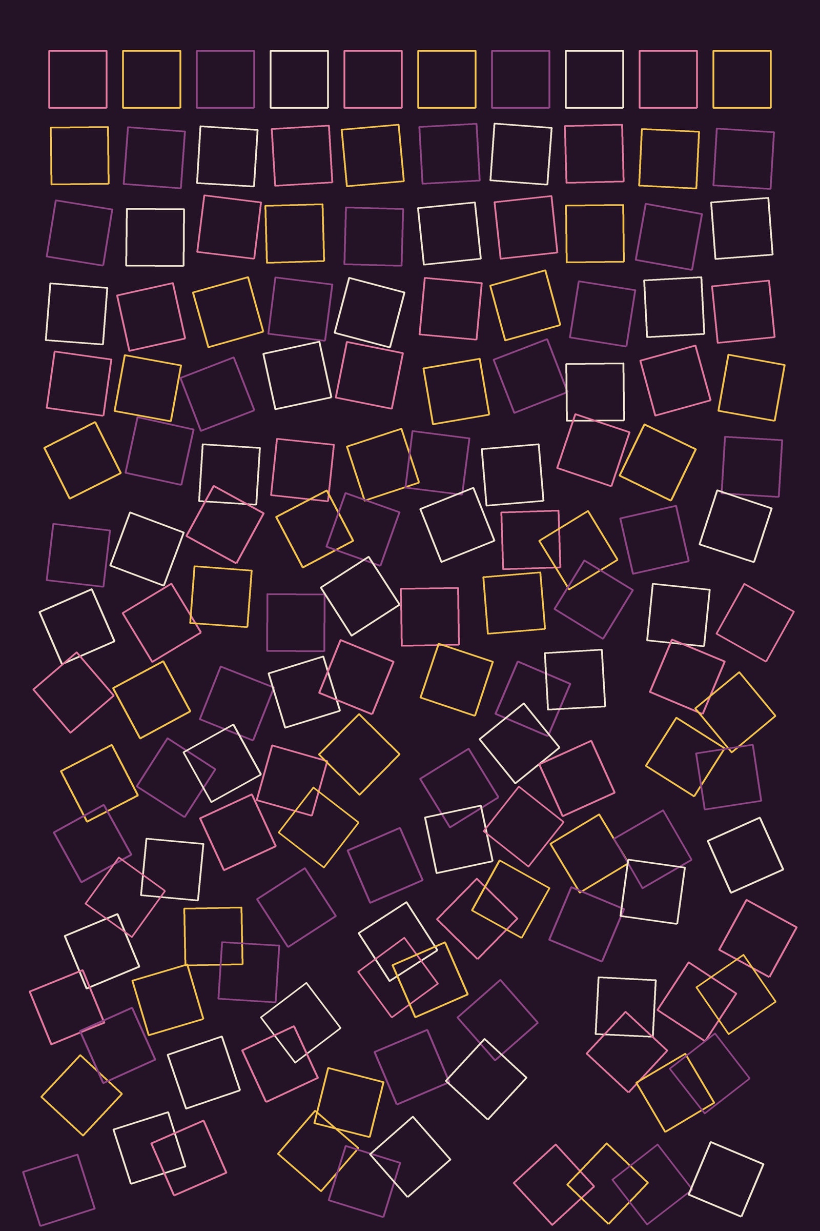 Plum Generative Grid Art Print — Bold Algorithmic Geometric Poster · Modern Wall Art
