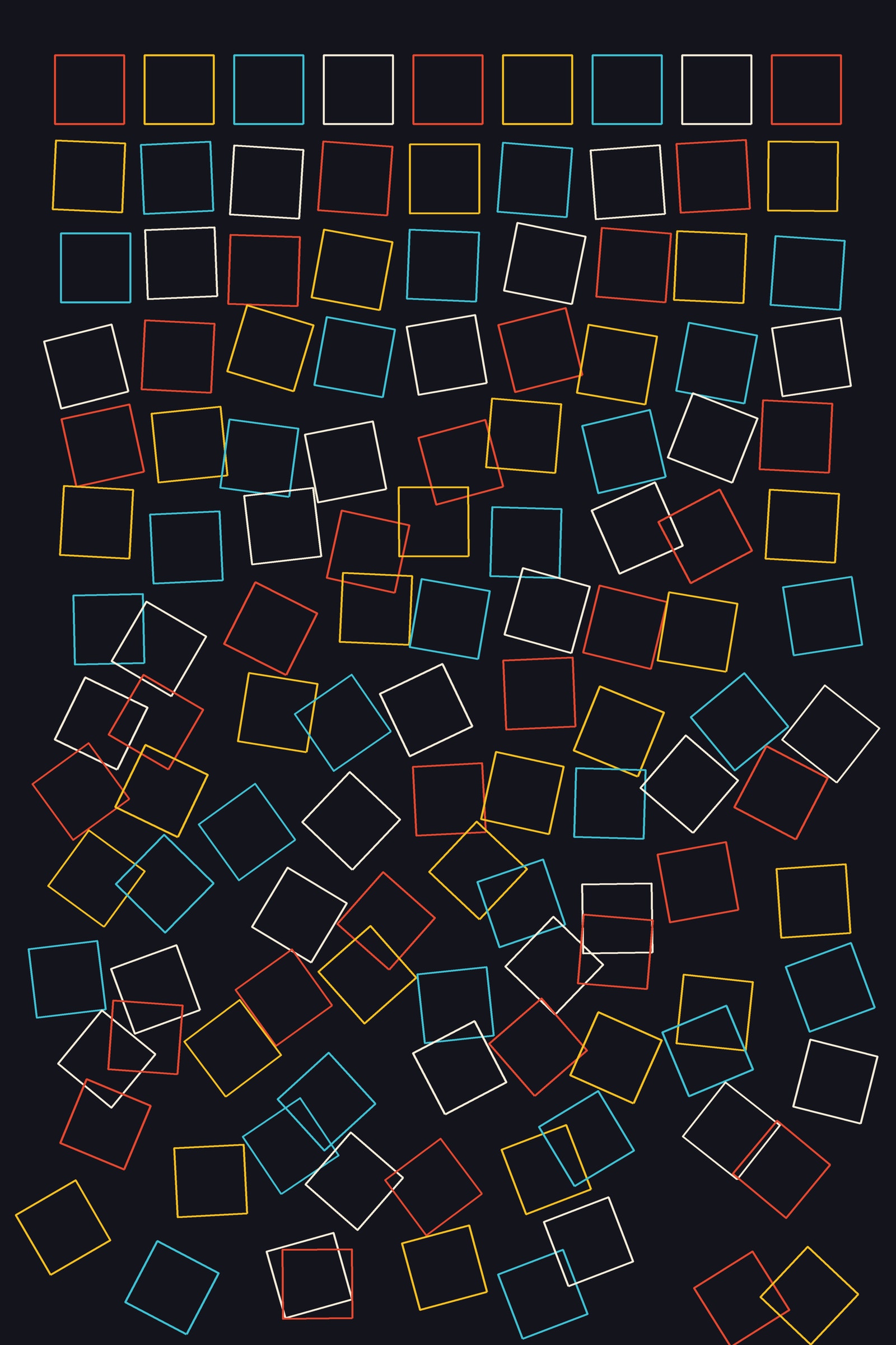 Generative Grid Art Print — Algorithmic Geometric Poster · Bold Modern Wall Art