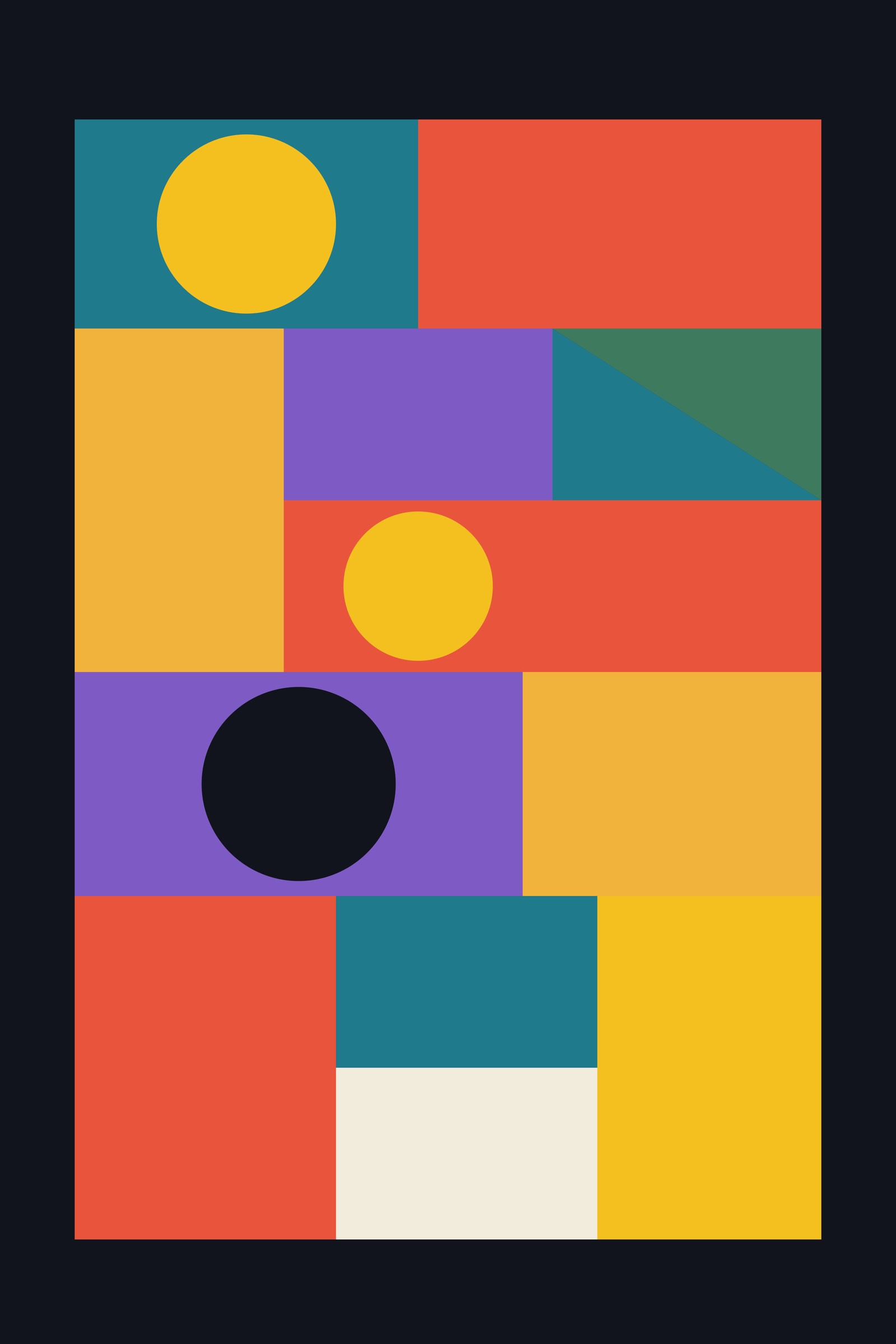 Geometric Mosaic Art Print III — Bold Colour Block Poster · Modern Wall Art