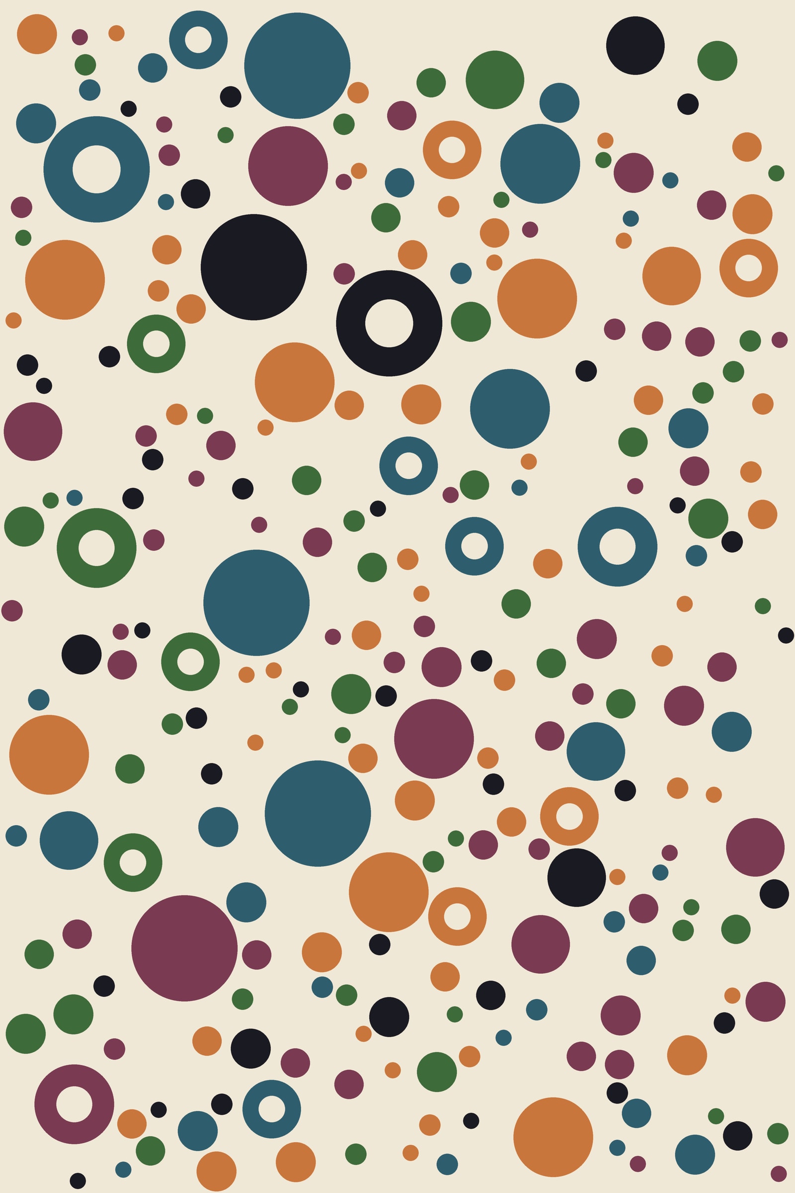 Earth Circle Packing Art Print — Bold Dot Abstract Poster · Modern Wall Art