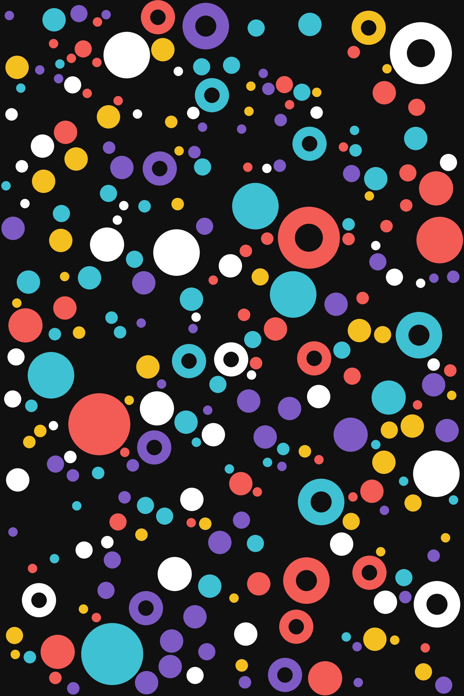Neon Circle Packing Art Print — Bold Dot Abstract Poster · Modern Wall Art