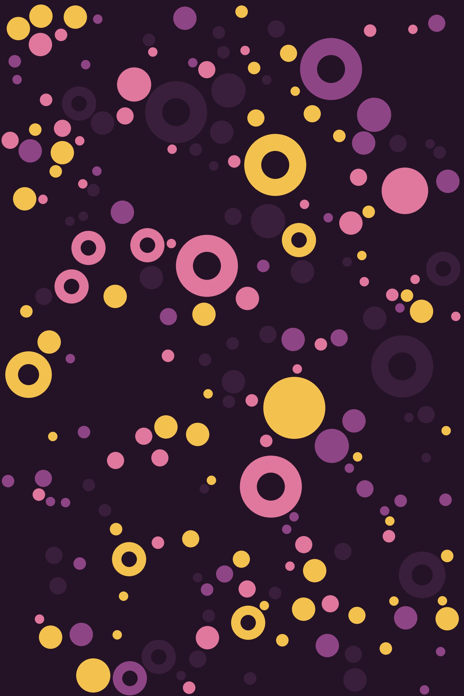 Plum Circle Packing Art Print — Bold Dot Abstract Poster · Modern Wall Art