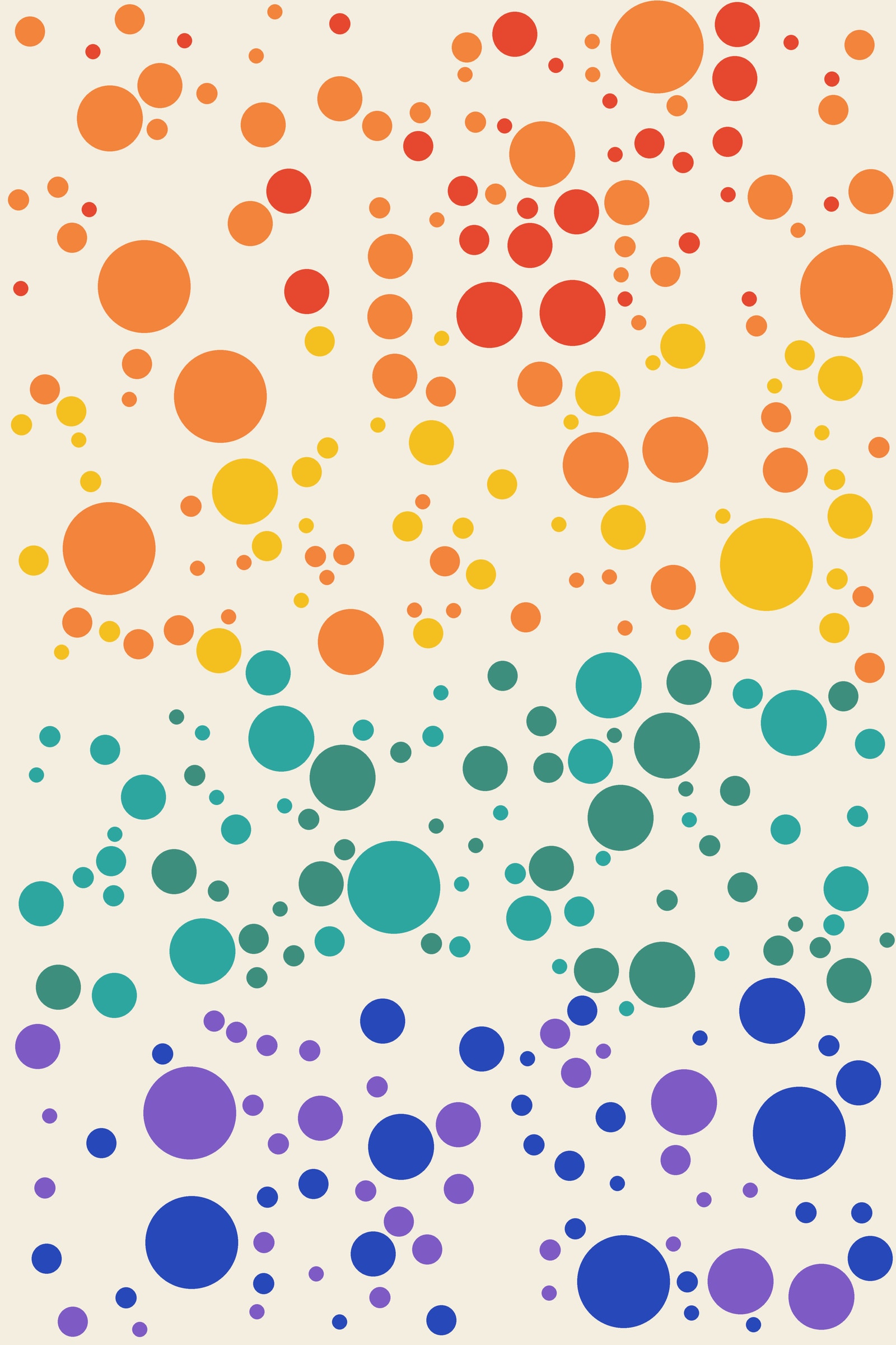Circle Packing Ombré Art Print — Gradient Dot Poster · Bold Modern Wall Art