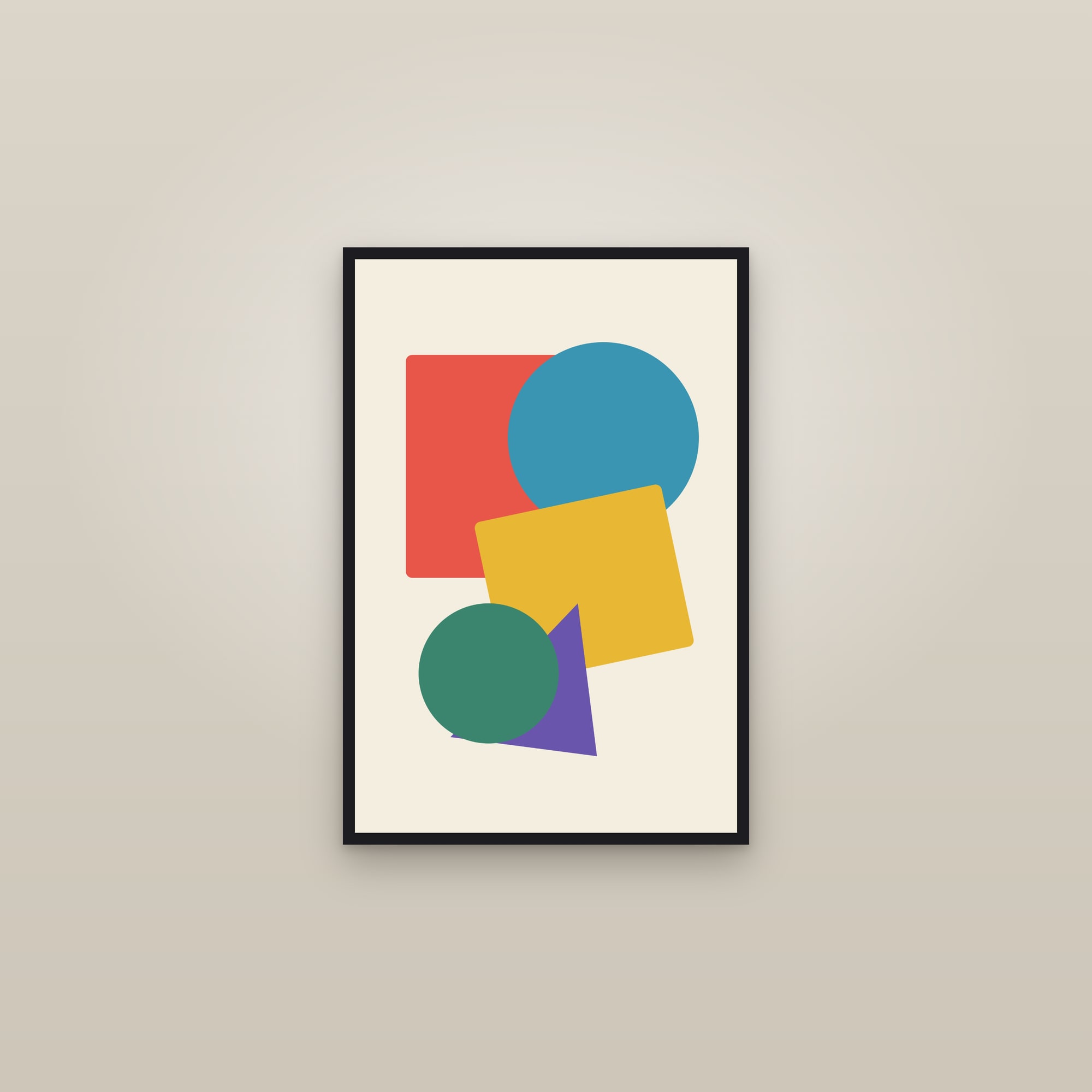 Geometric Planes Art Print — Overlapping Shapes Poster · Bold Modern Wall Art — framed in a gallery setting