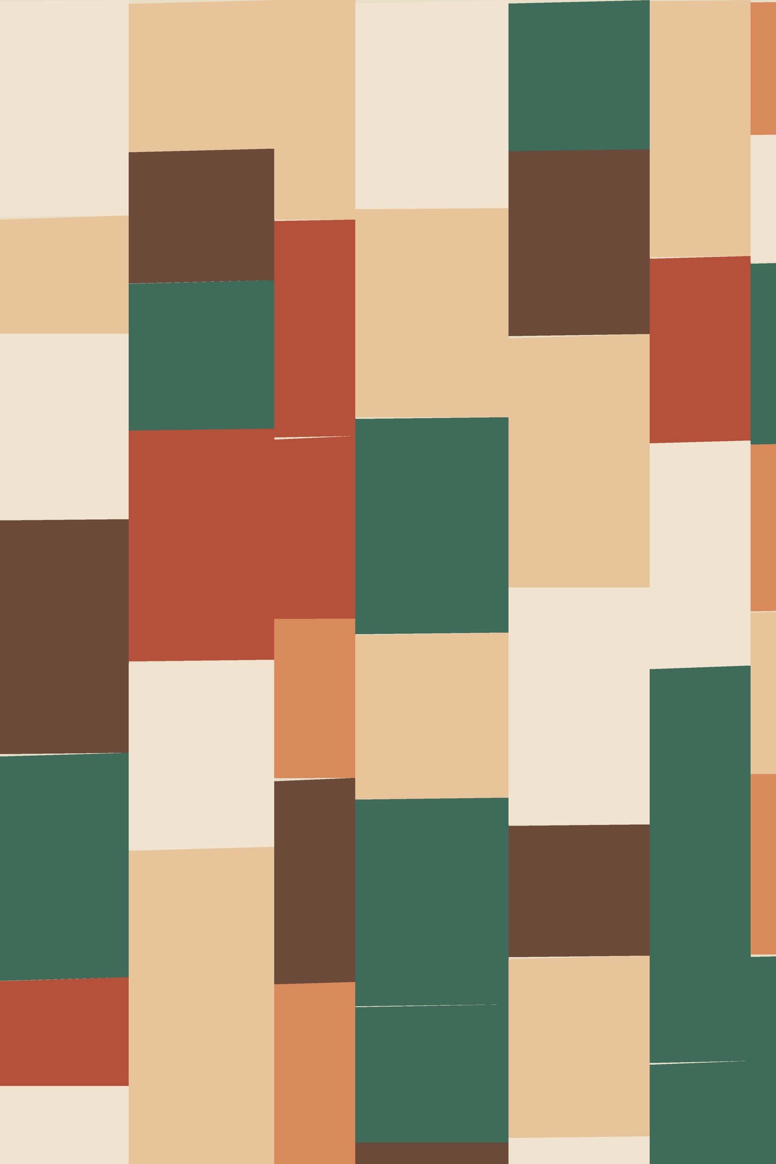 Clay Colour Quilt Art Print — Bold Geometric Patchwork Poster · Modern Wall Art
