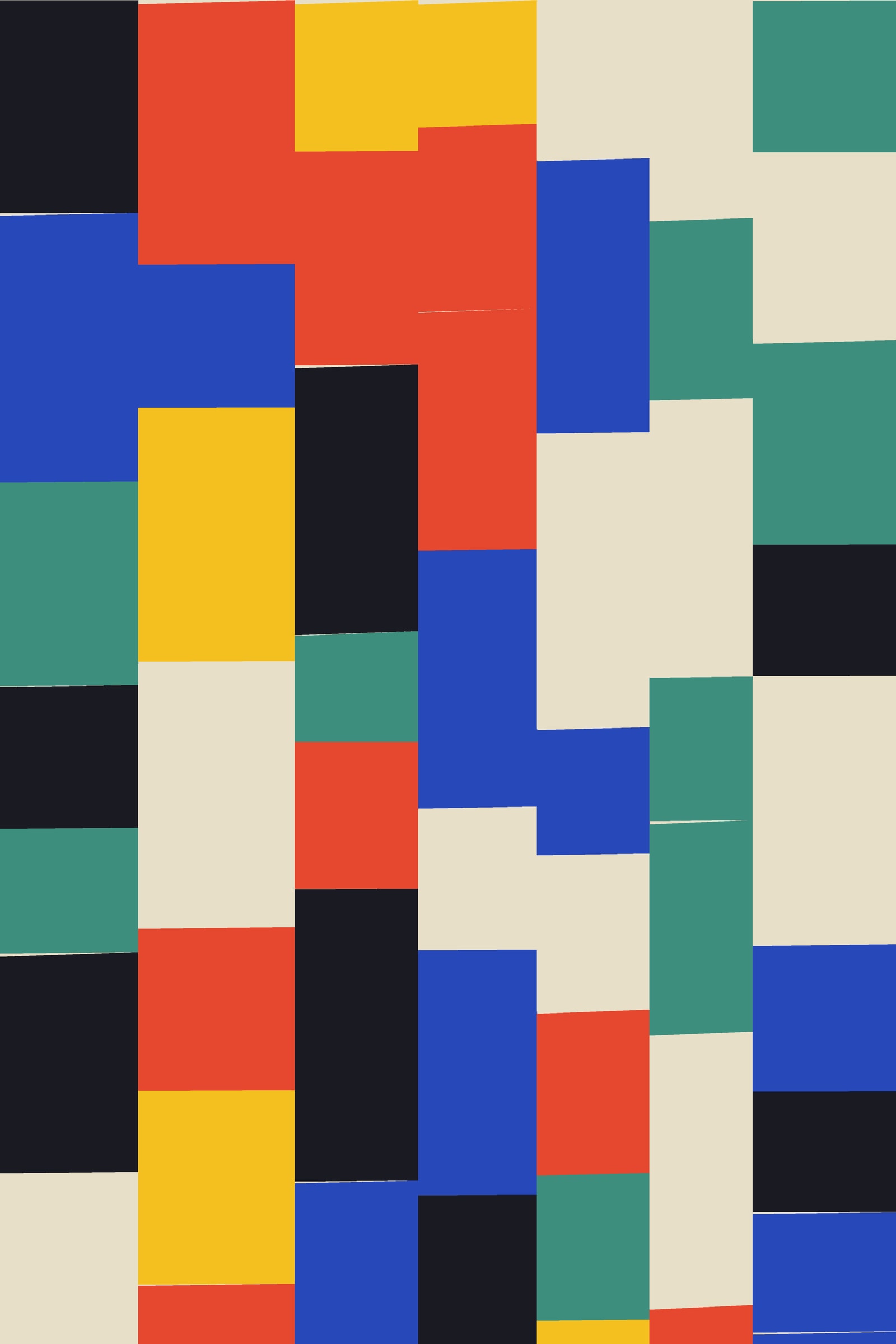 Primary Colour Quilt Art Print — Bold Geometric Patchwork Poster · Modern Wall Art