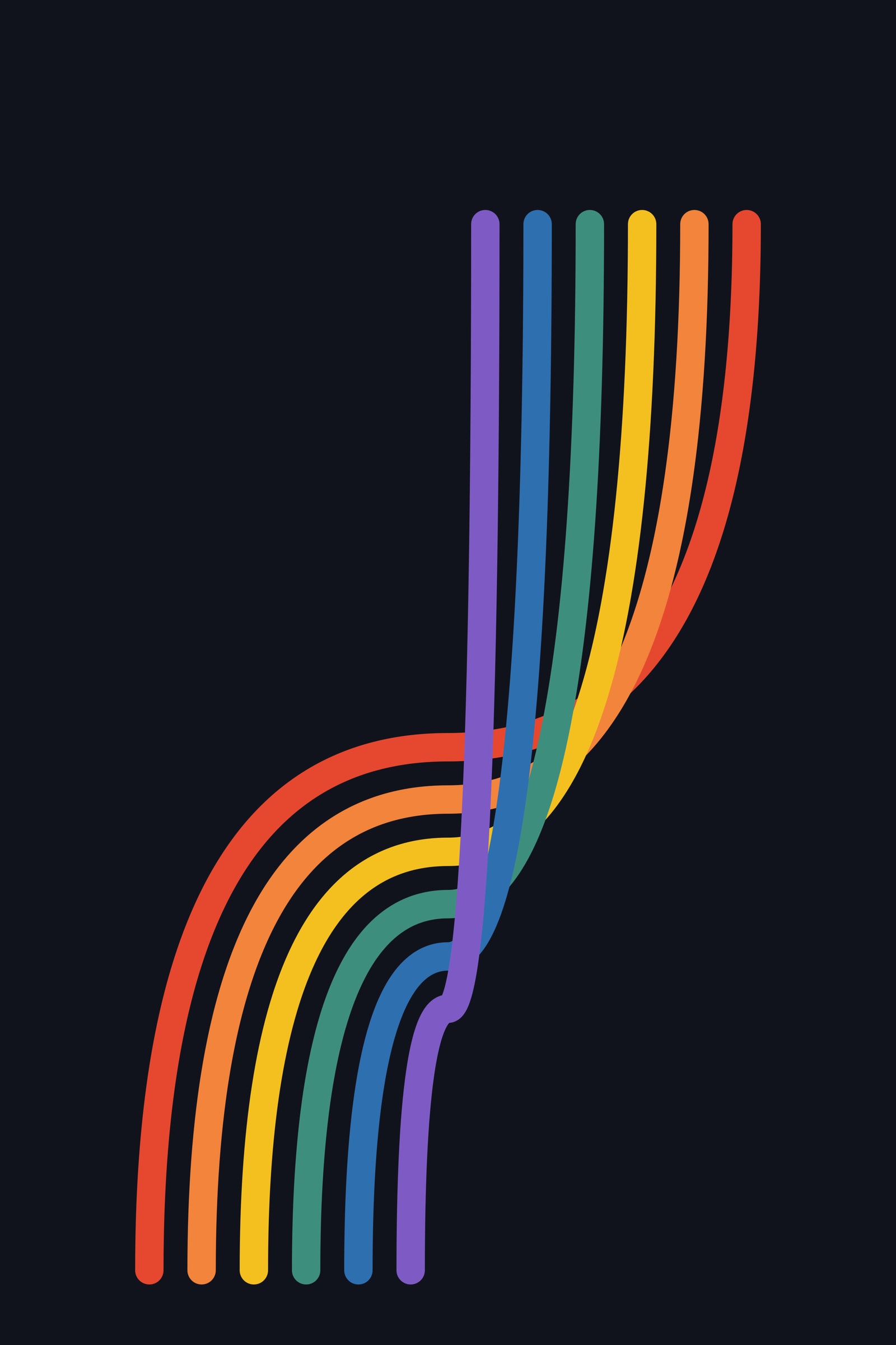 Rainbow Ribbon Art Print II — Bold Colour Stripe Poster · Modern Wall Art