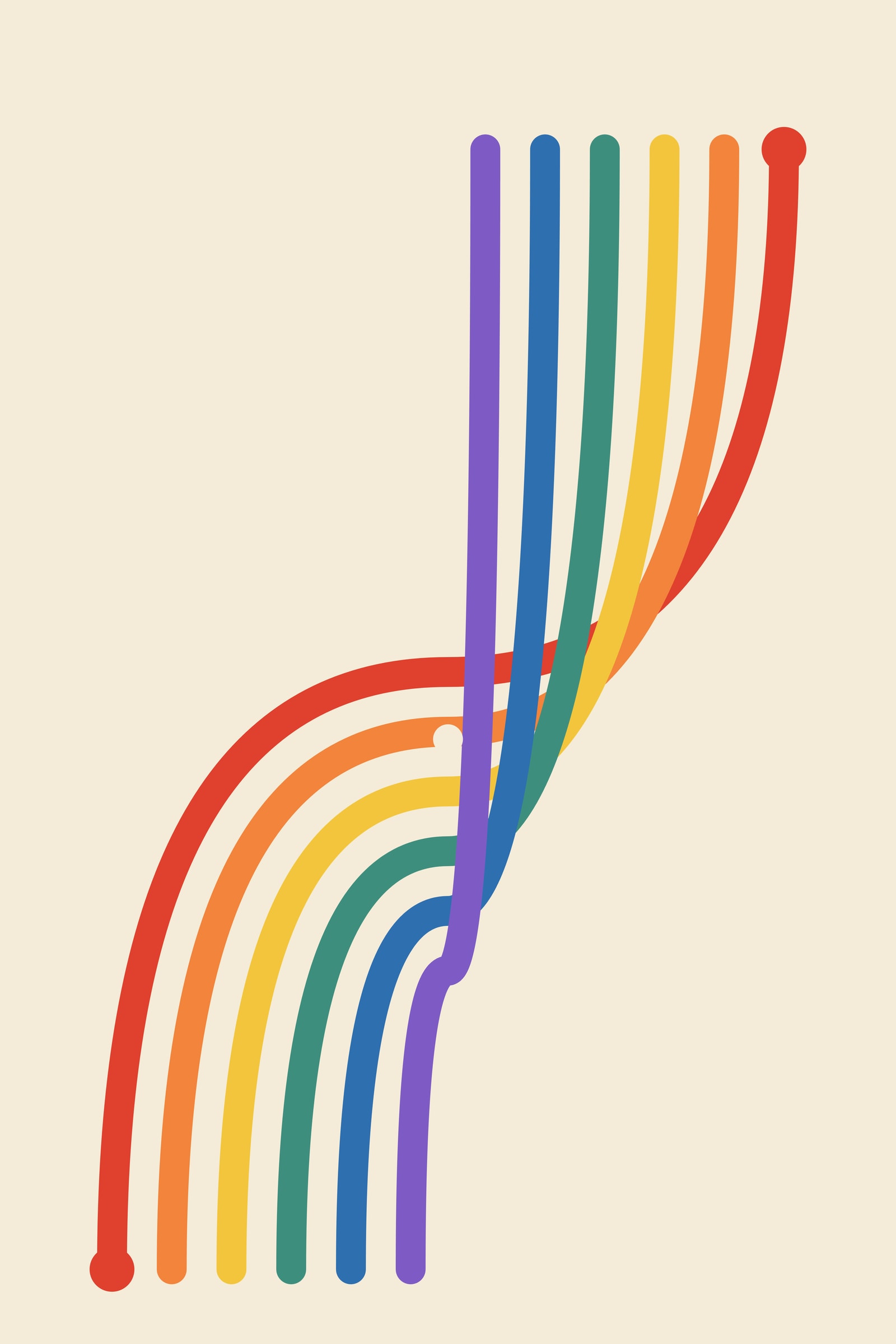 Rainbow Ribbon Art Print — Bold Colour Stripe Poster · Colourful Modern Wall Art