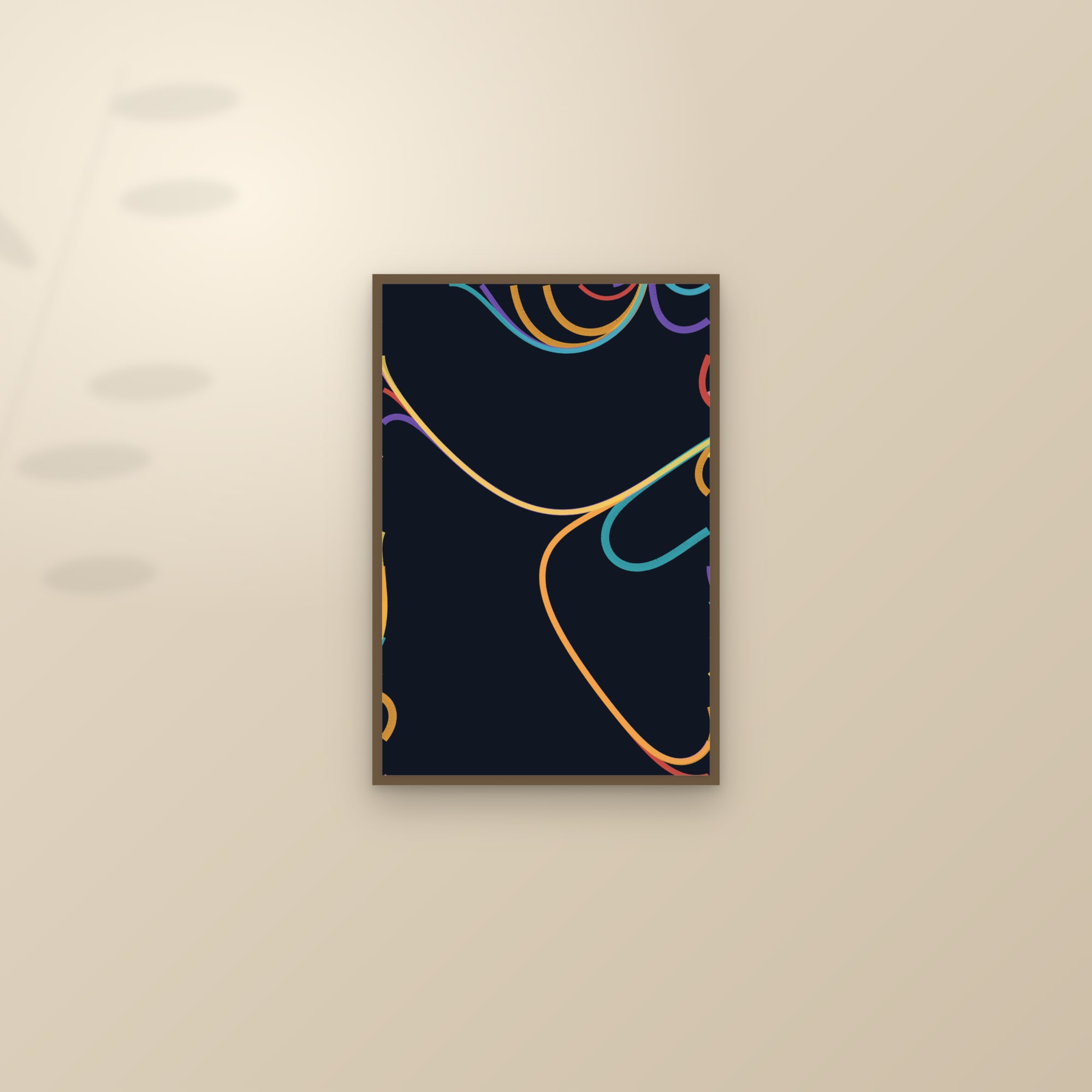 Flowing Ribbons Art Print — Abstract Line Poster · Bold Modern Wall Art — framed and styled on a sunlit wall