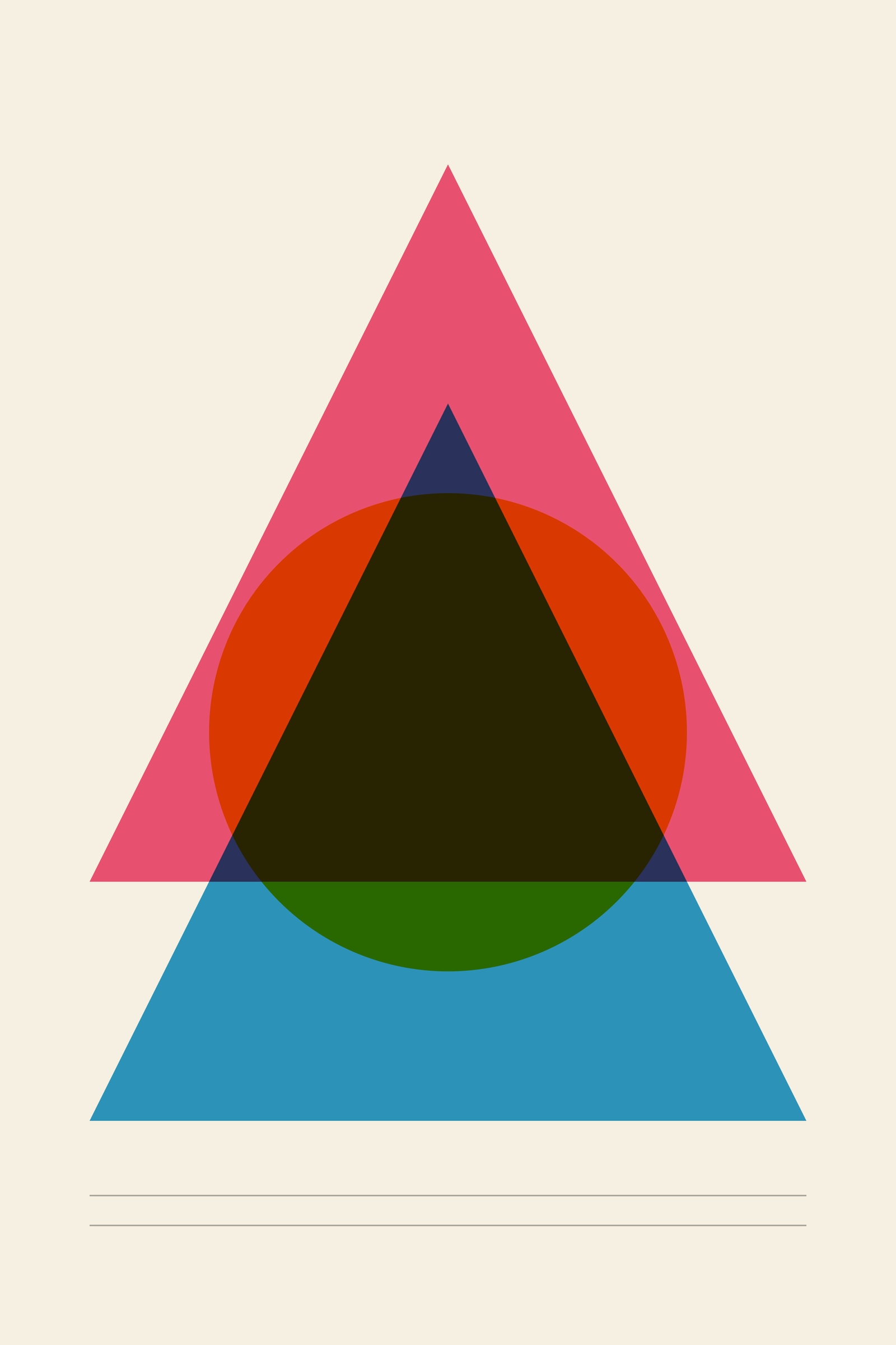 Risograph Geometric Art Print — Bold Shapes Poster · Modern Abstract Wall Art