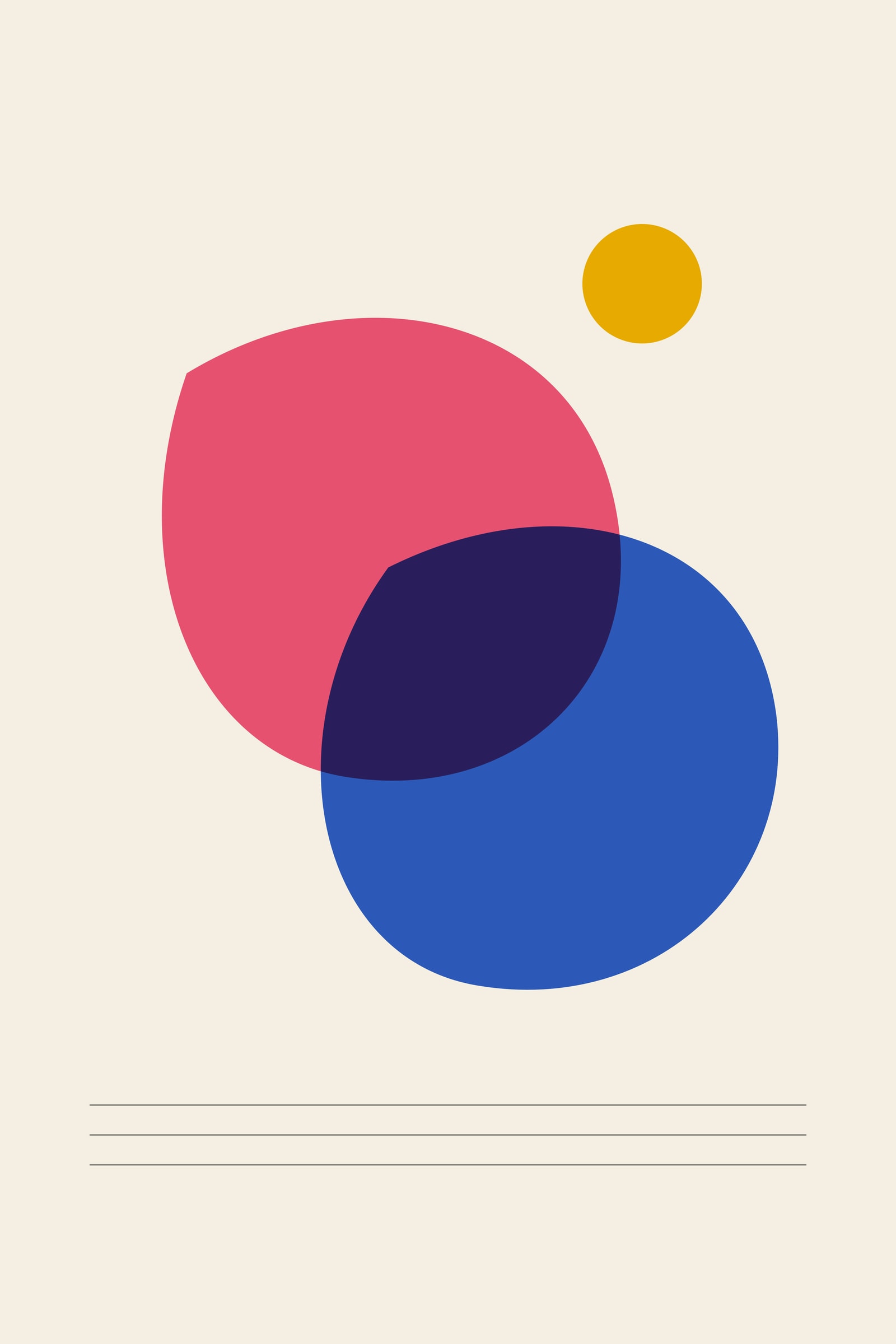 Risograph Abstract Art Print — Overprint Shapes Poster · Bold Modern Wall Art