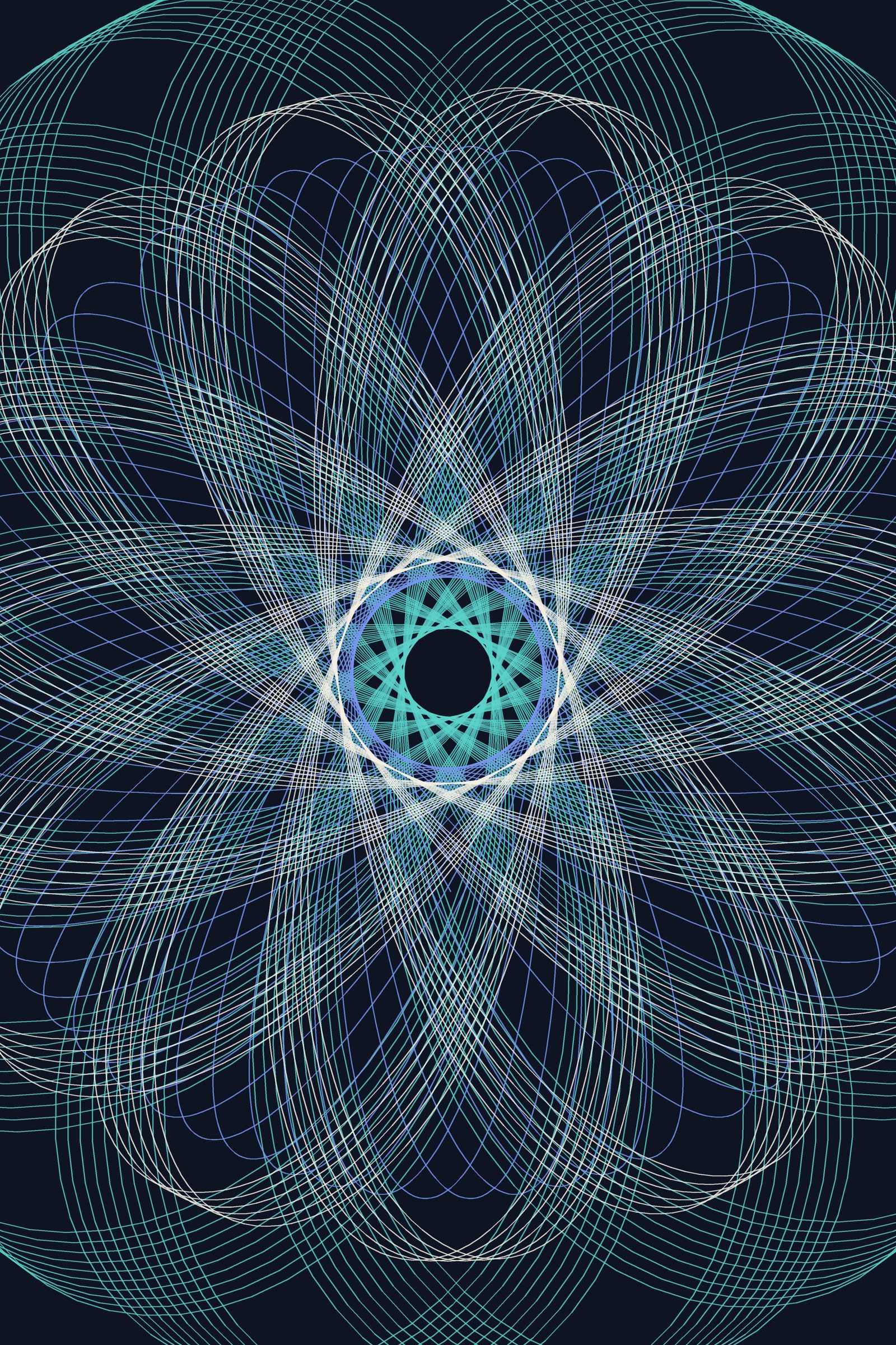 Ice Spirograph Art Print — Bold Geometric Mandala Poster · Modern Wall Art