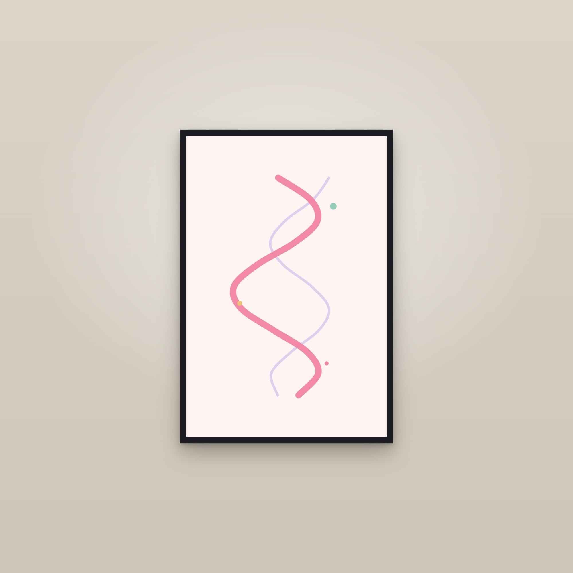 Dawn Abstract Line Art Print — Bold Wavy Line Art Poster · Modern Wall Art — framed in a gallery setting