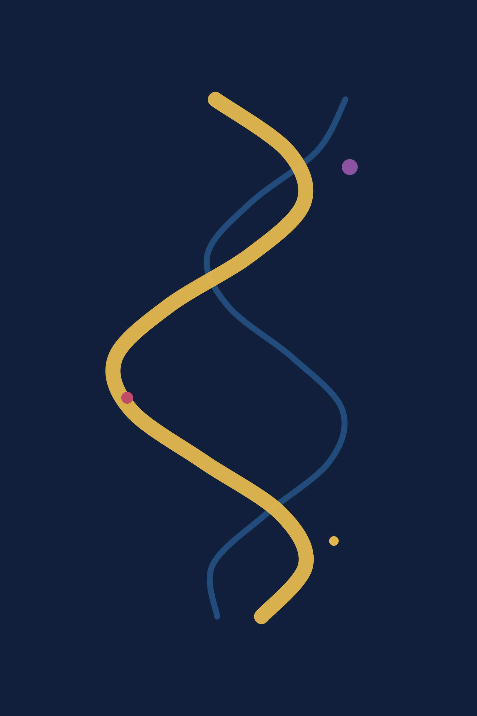 Jewel Abstract Line Art Print — Bold Wavy Line Art Poster · Modern Wall Art