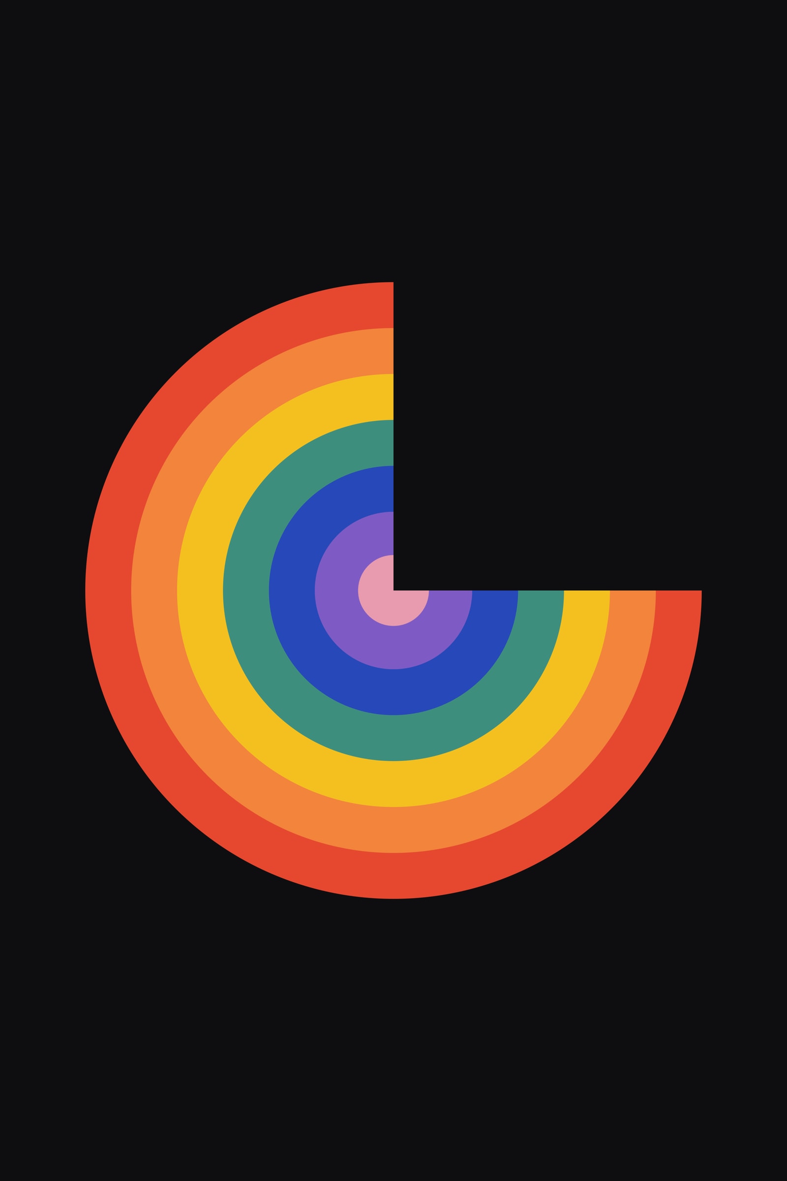 Concentric Rainbow Arc Art Print II — Bold Geometric Spectrum Poster · Modern Wall Art