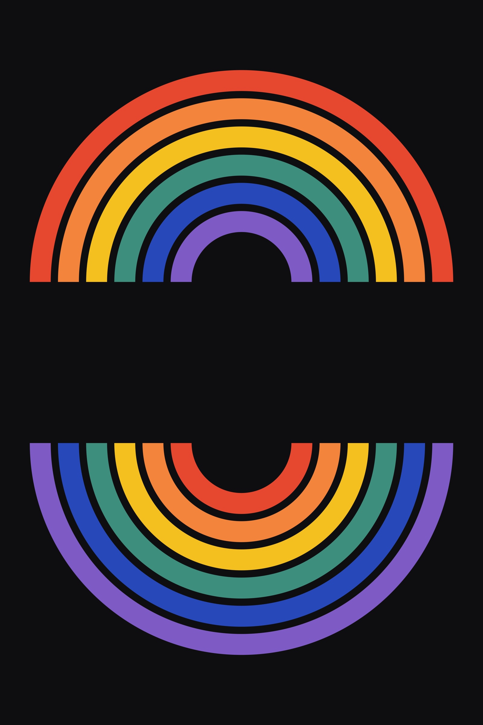 Concentric Rainbow Arc Art Print III — Bold Geometric Spectrum Poster · Modern Wall Art