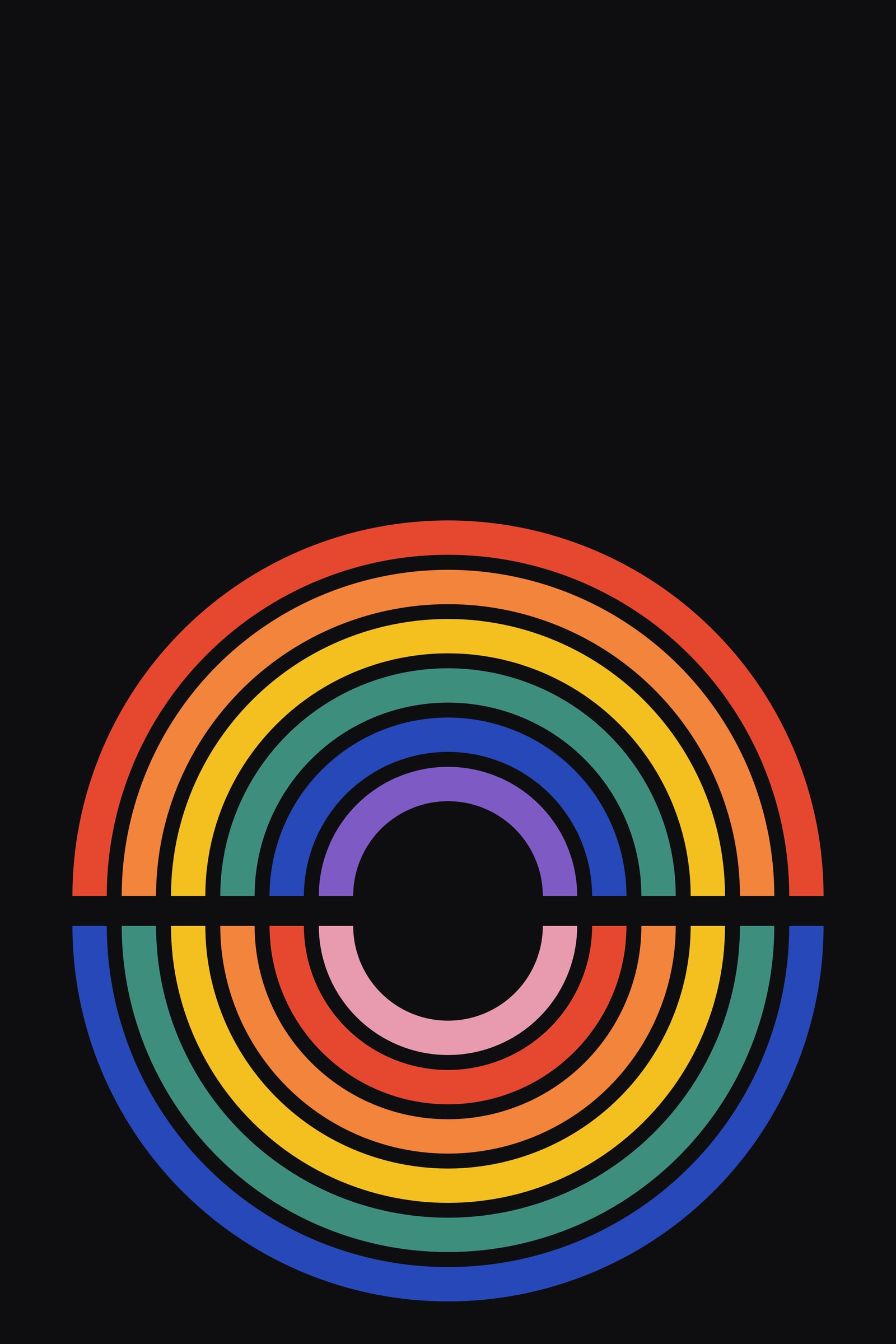Concentric Rainbow Arc Art Print — Bold Geometric Spectrum Poster · Modern Wall Art