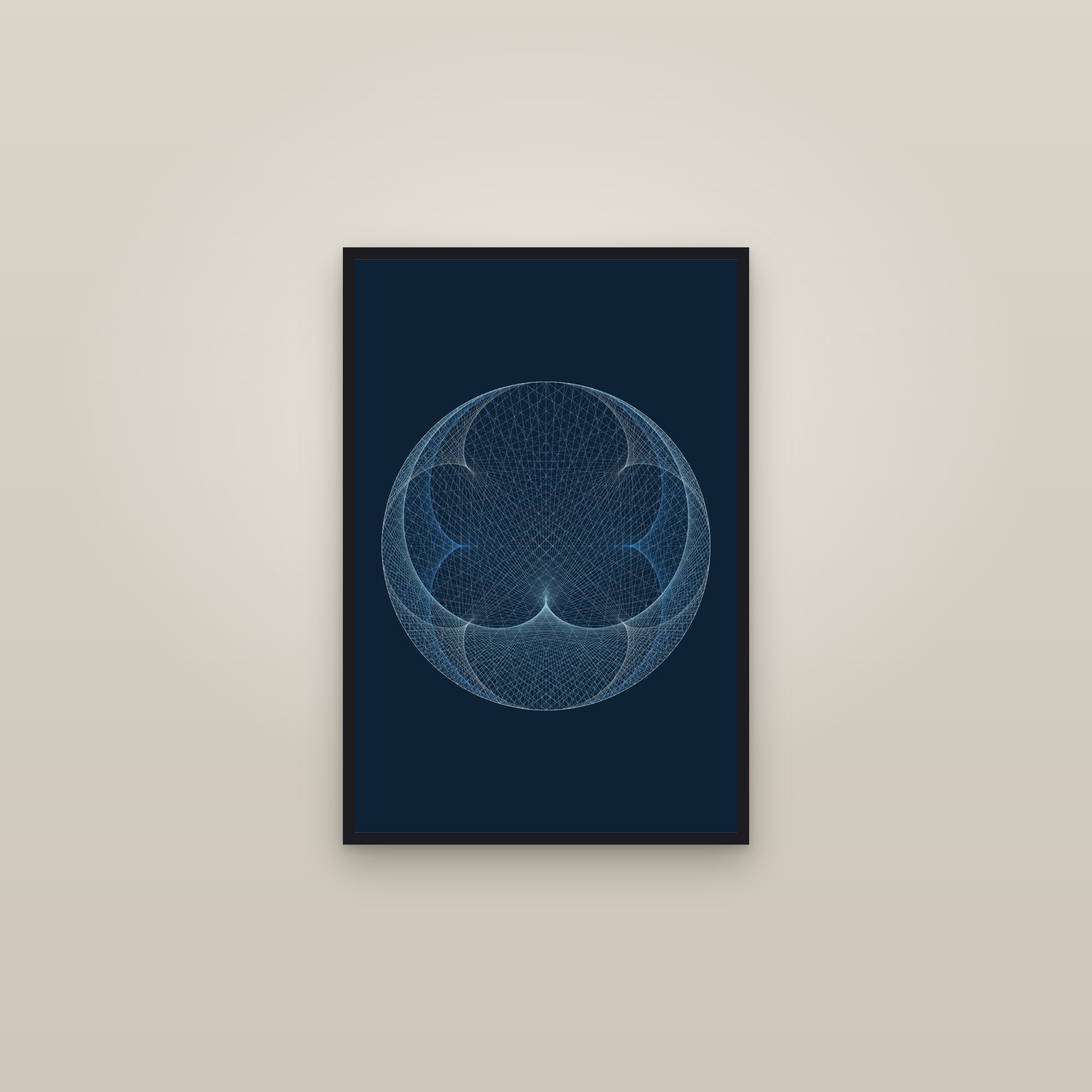 Arctic String Art Art Print — Bold Geometric Line Poster · Modern Wall Art — framed in a gallery setting