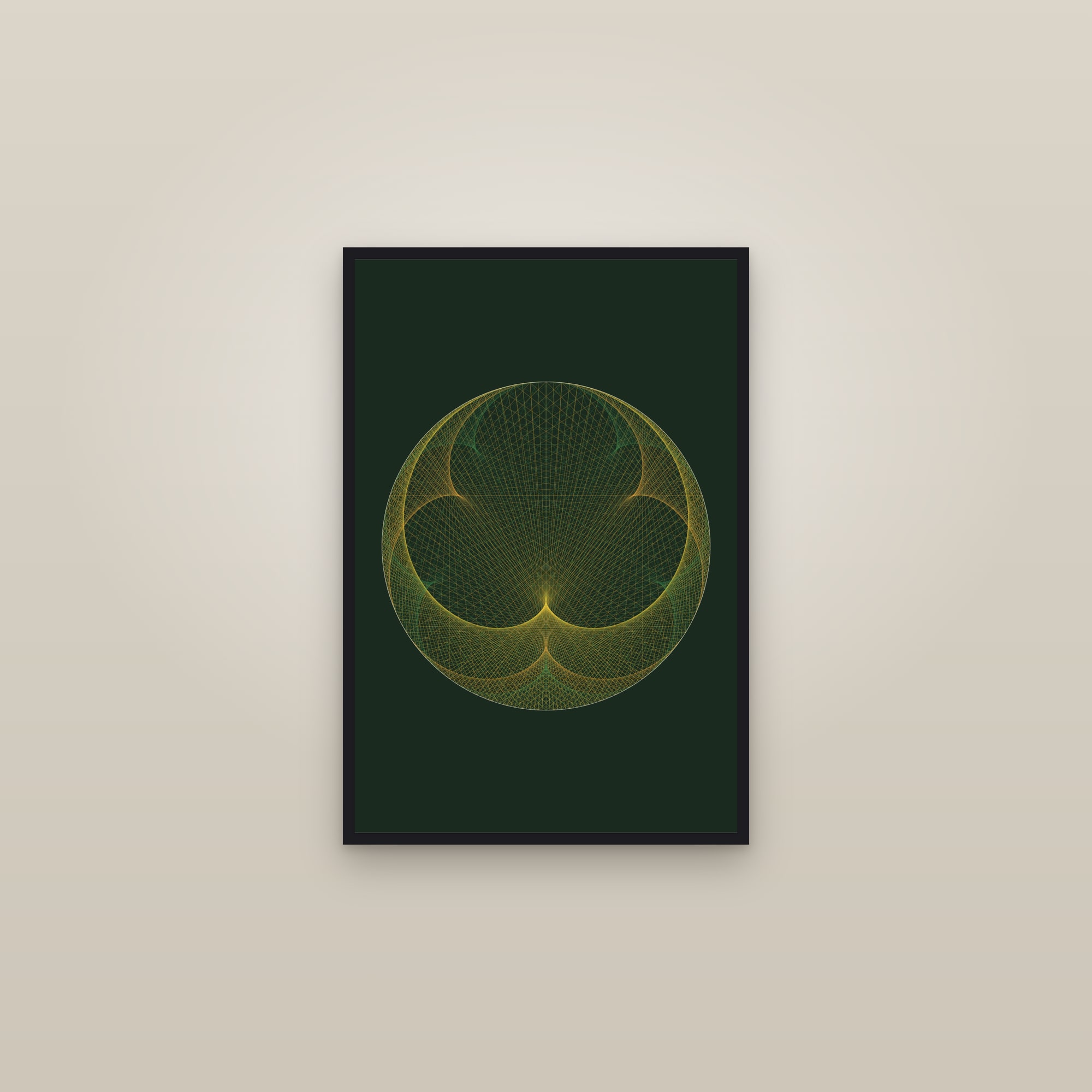 Citrus String Art Art Print — Bold Geometric Line Poster · Modern Wall Art — framed in a gallery setting