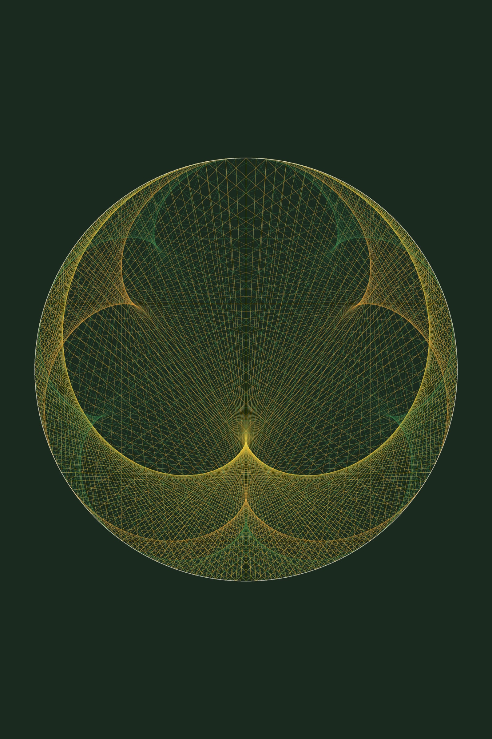 Citrus String Art Art Print — Bold Geometric Line Poster · Modern Wall Art