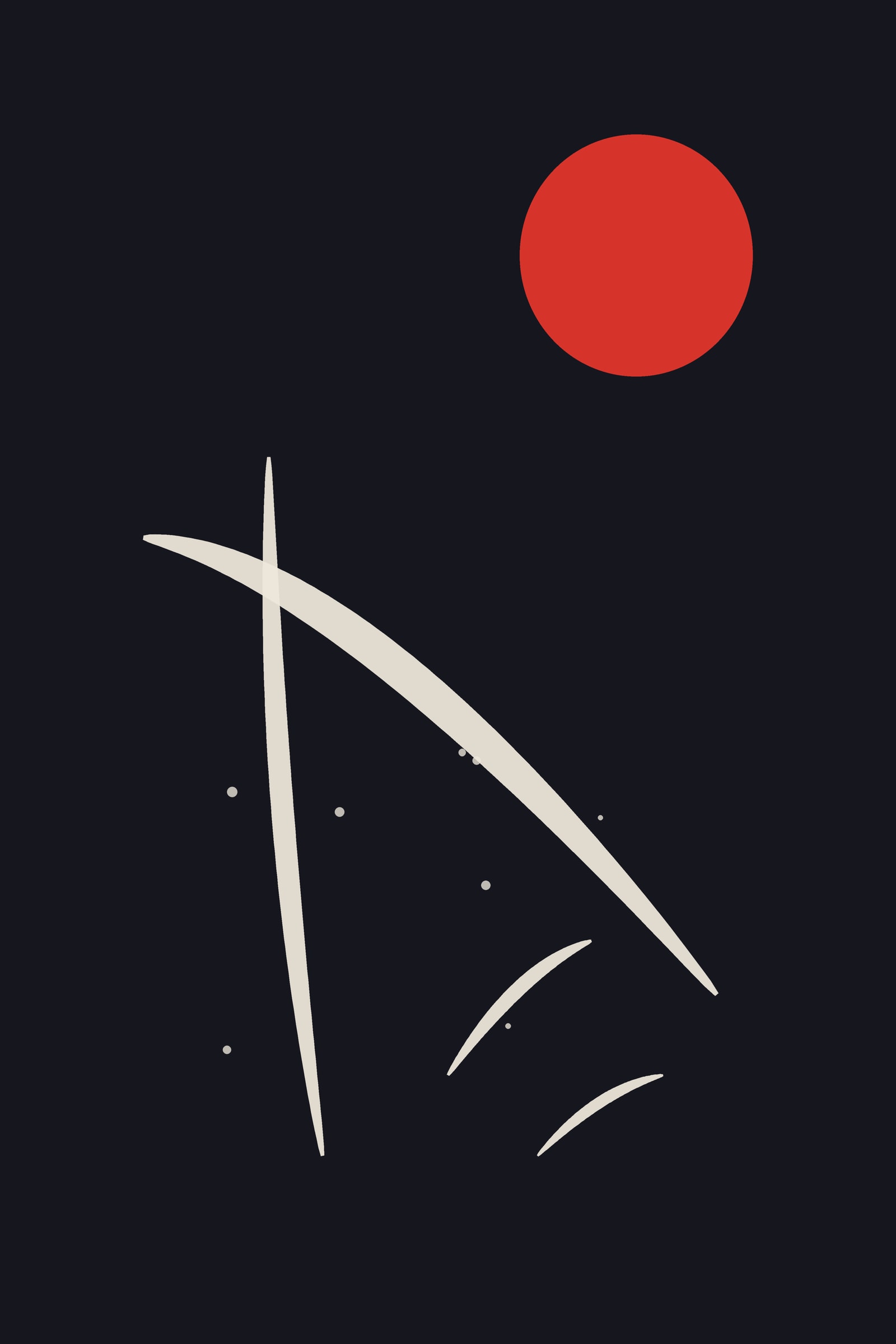 Night Sumi-e Brush Art Print — Bold Minimalist Ink Poster · Modern Wall Art