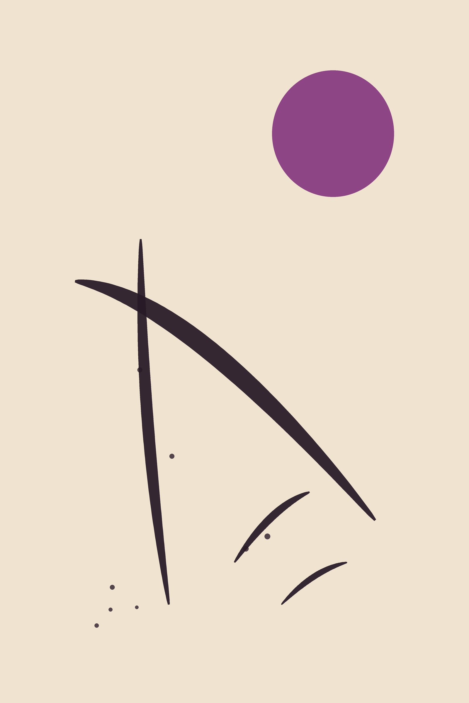 Orchid Sumi-e Brush Art Print — Bold Minimalist Ink Poster · Modern Wall Art