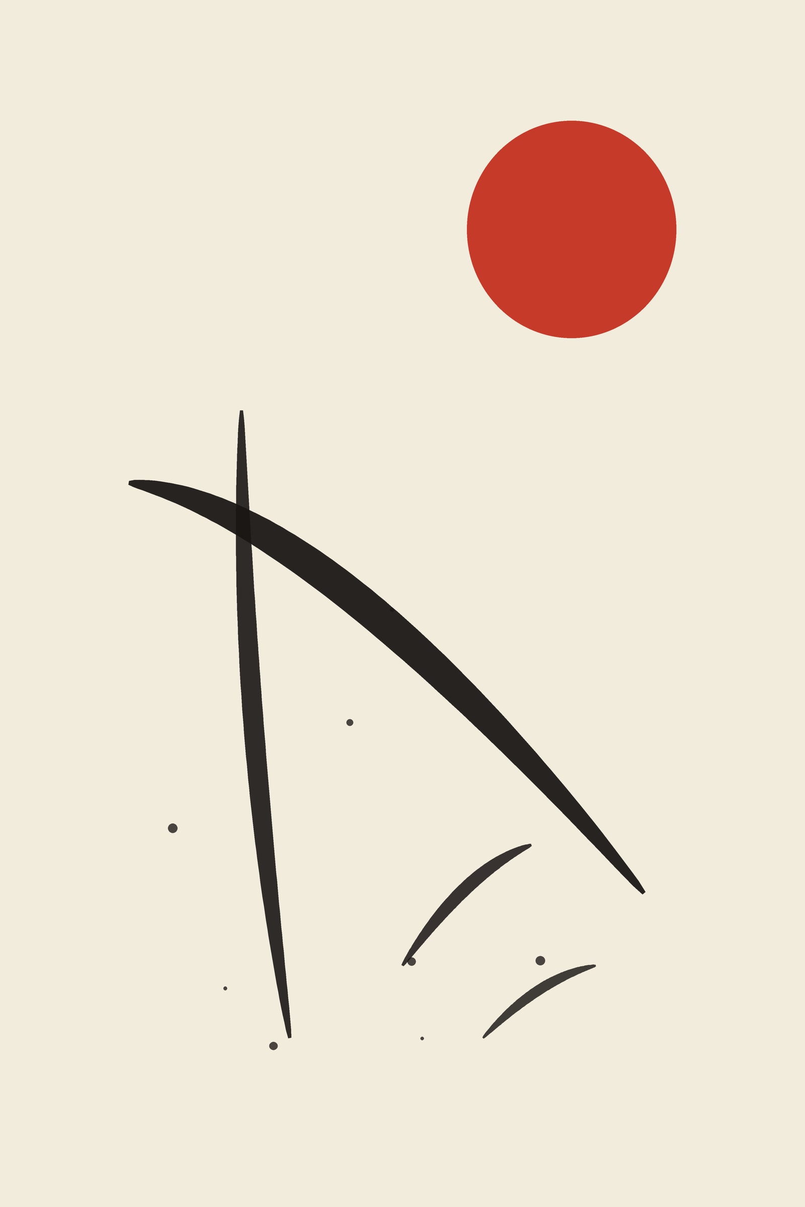 Sumi-e Brush Art Print — Minimalist Ink Poster · Modern Abstract Wall Art