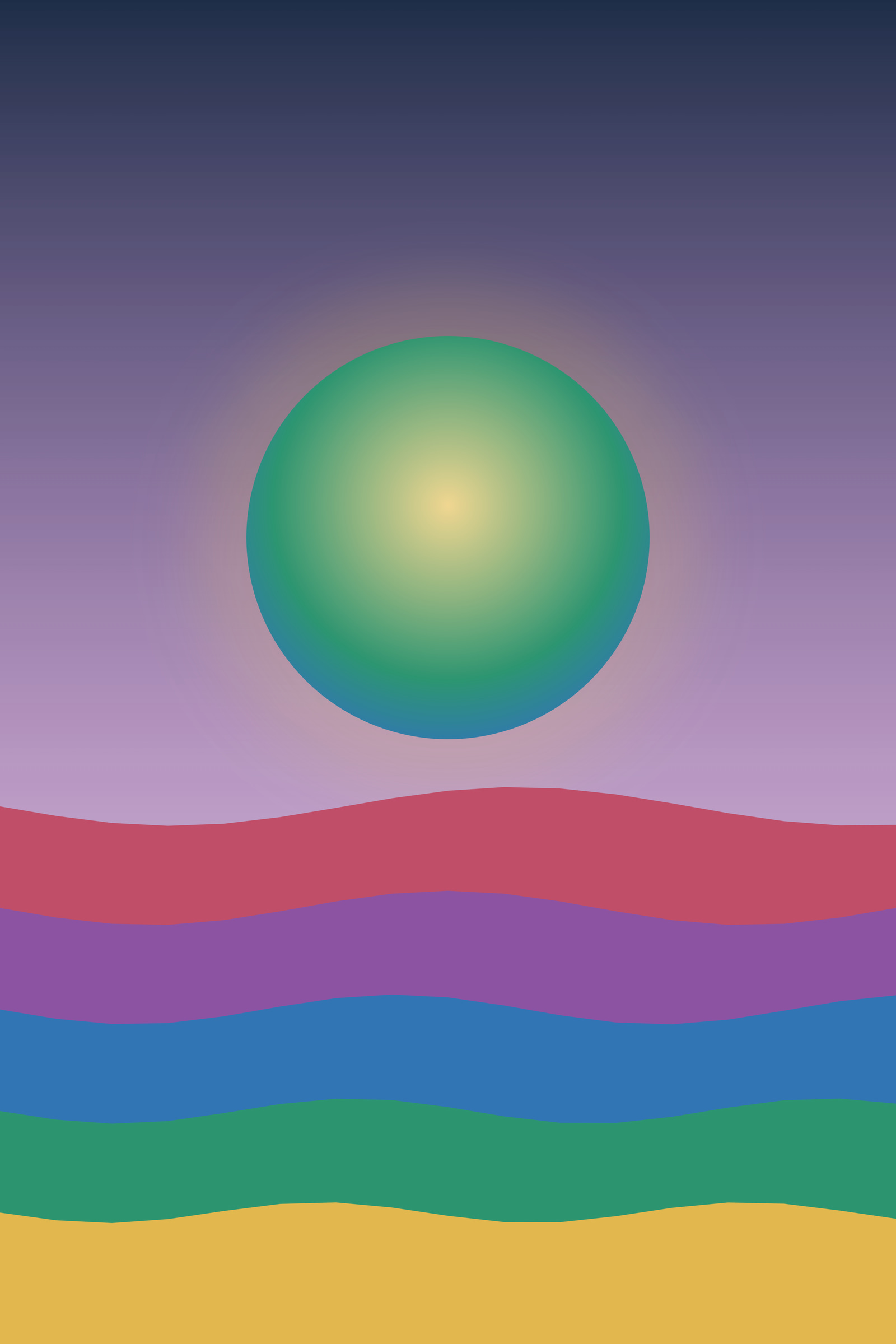 Jewel Boho Sun Art Print — Bold Abstract Sun & Horizon Poster · Modern Wall Art