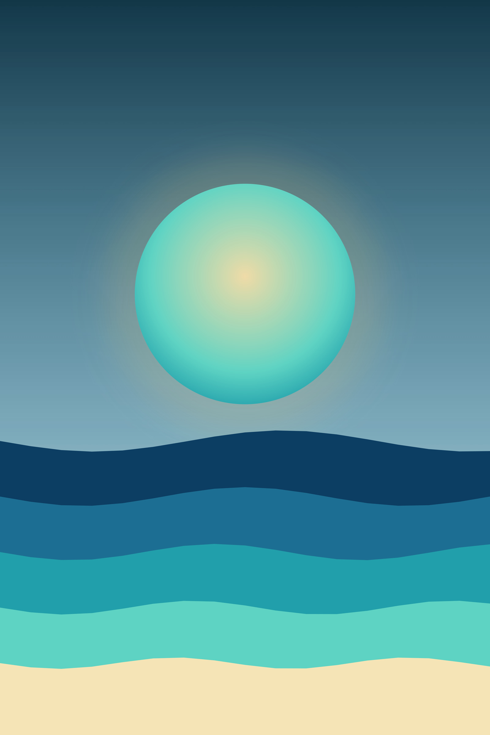 Ocean Boho Sun Art Print — Bold Abstract Sun & Horizon Poster · Modern Wall Art