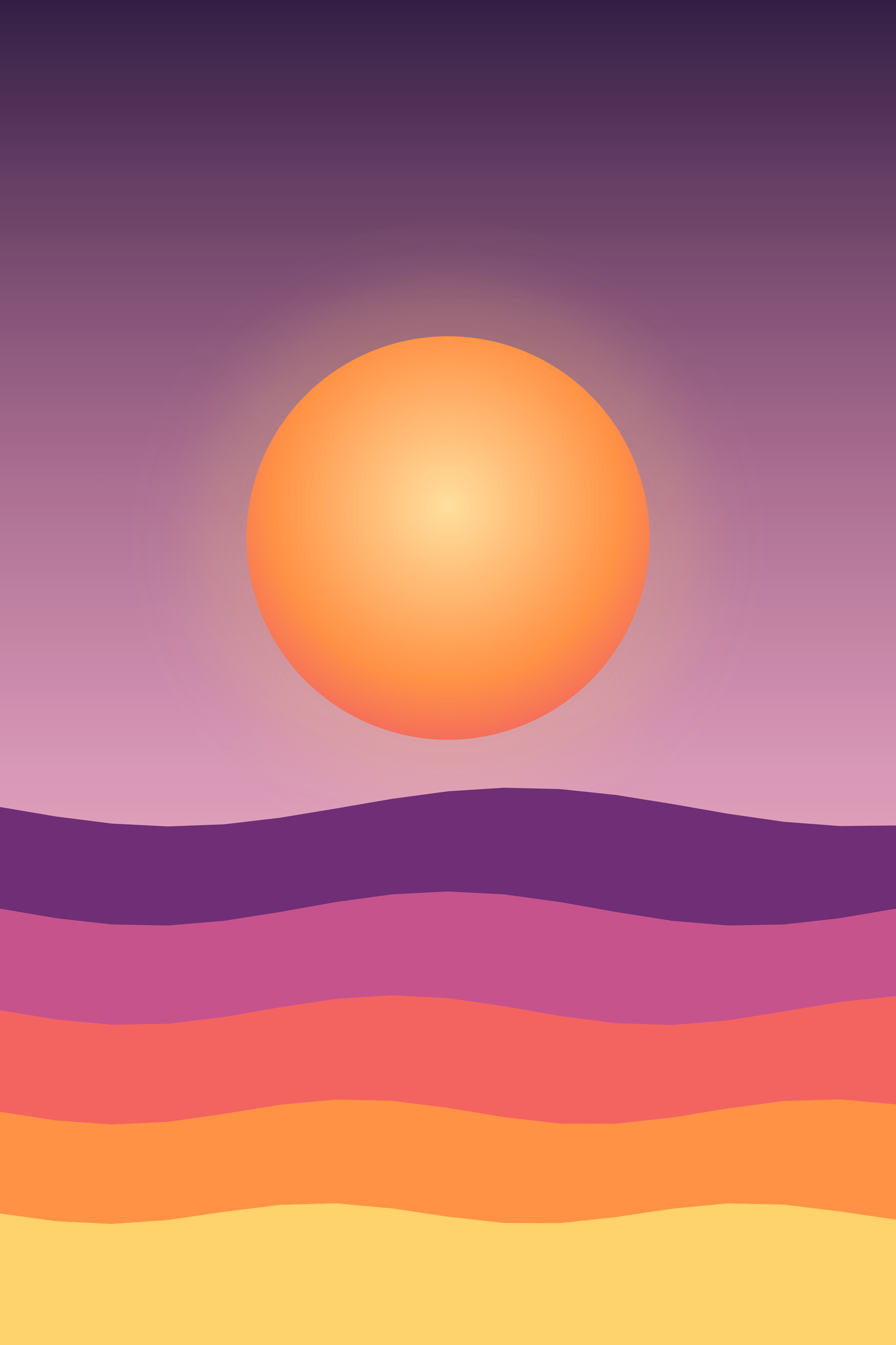 Sunset Boho Sun Art Print — Bold Abstract Sun & Horizon Poster · Modern Wall Art