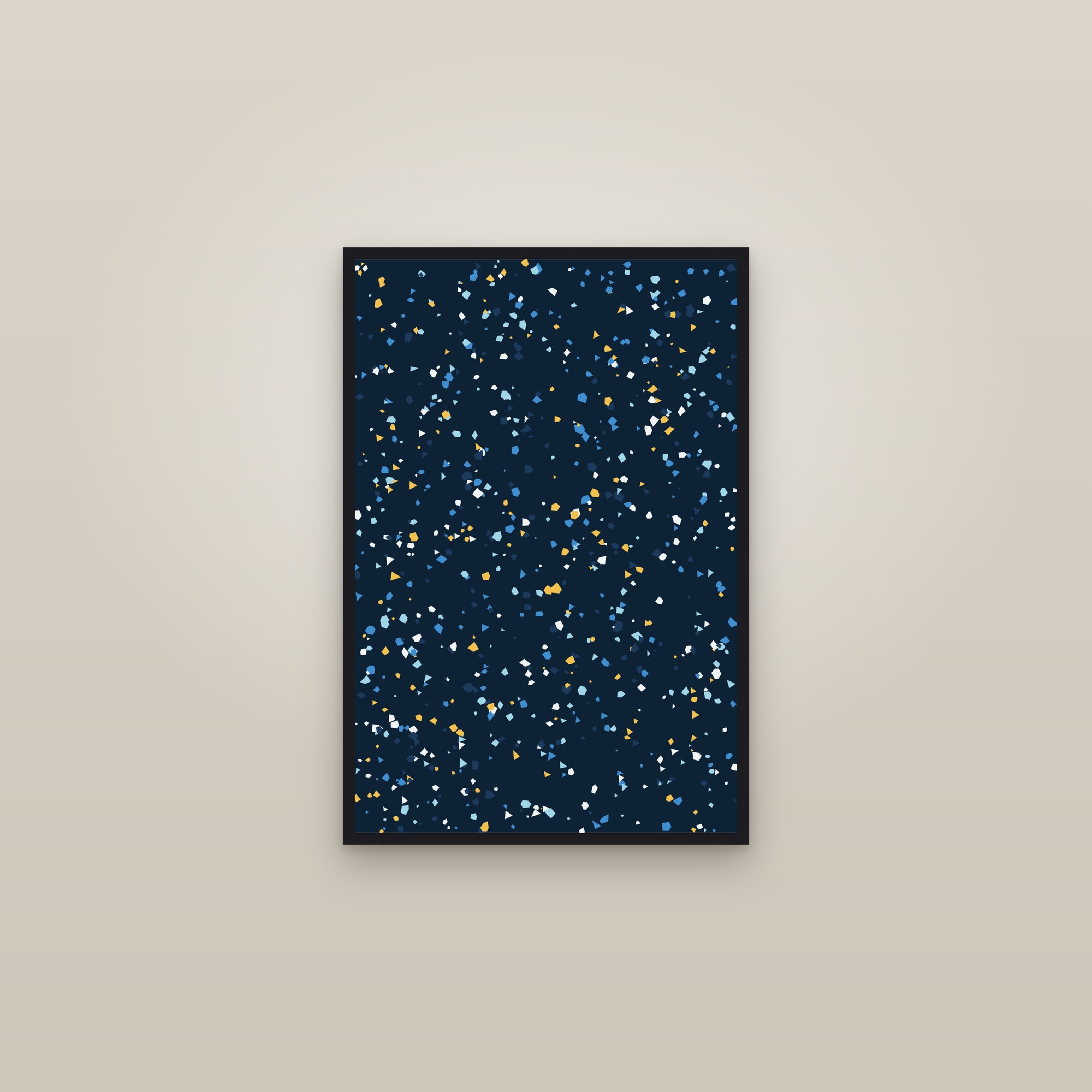 Arctic Terrazzo Art Print — Bold Speckled Pattern Poster · Modern Wall Art — framed in a gallery setting