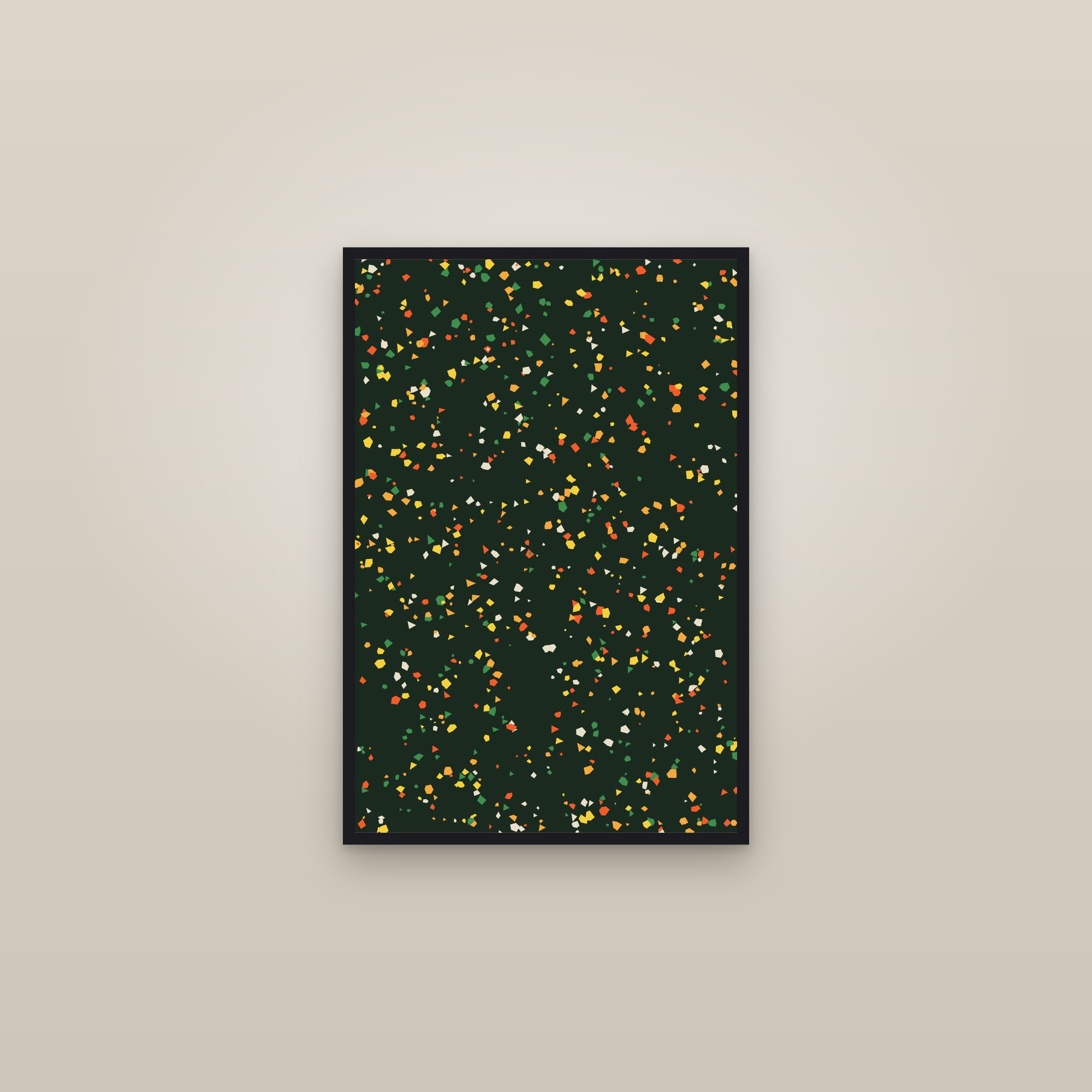 Citrus Terrazzo Art Print — Bold Speckled Pattern Poster · Modern Wall Art — framed in a gallery setting