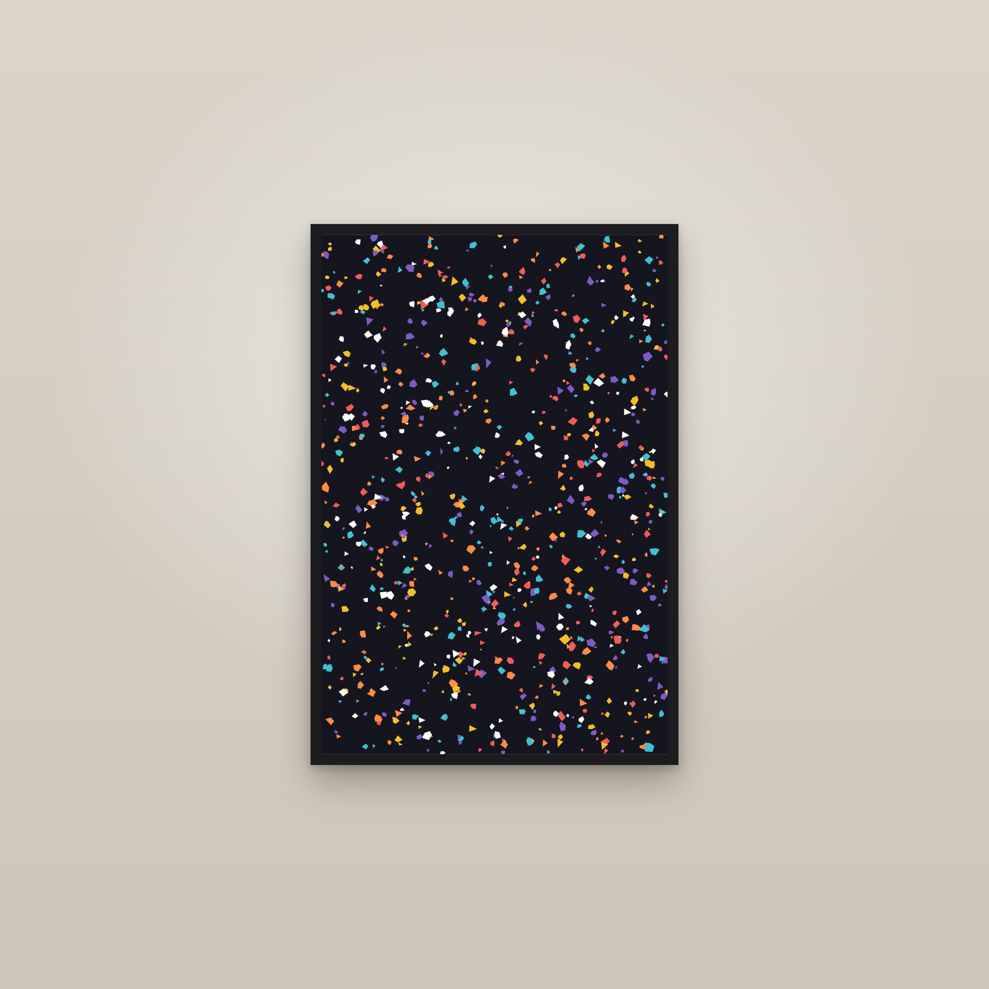 Neon Terrazzo Art Print — Bold Speckled Pattern Poster · Modern Wall Art — framed in a gallery setting