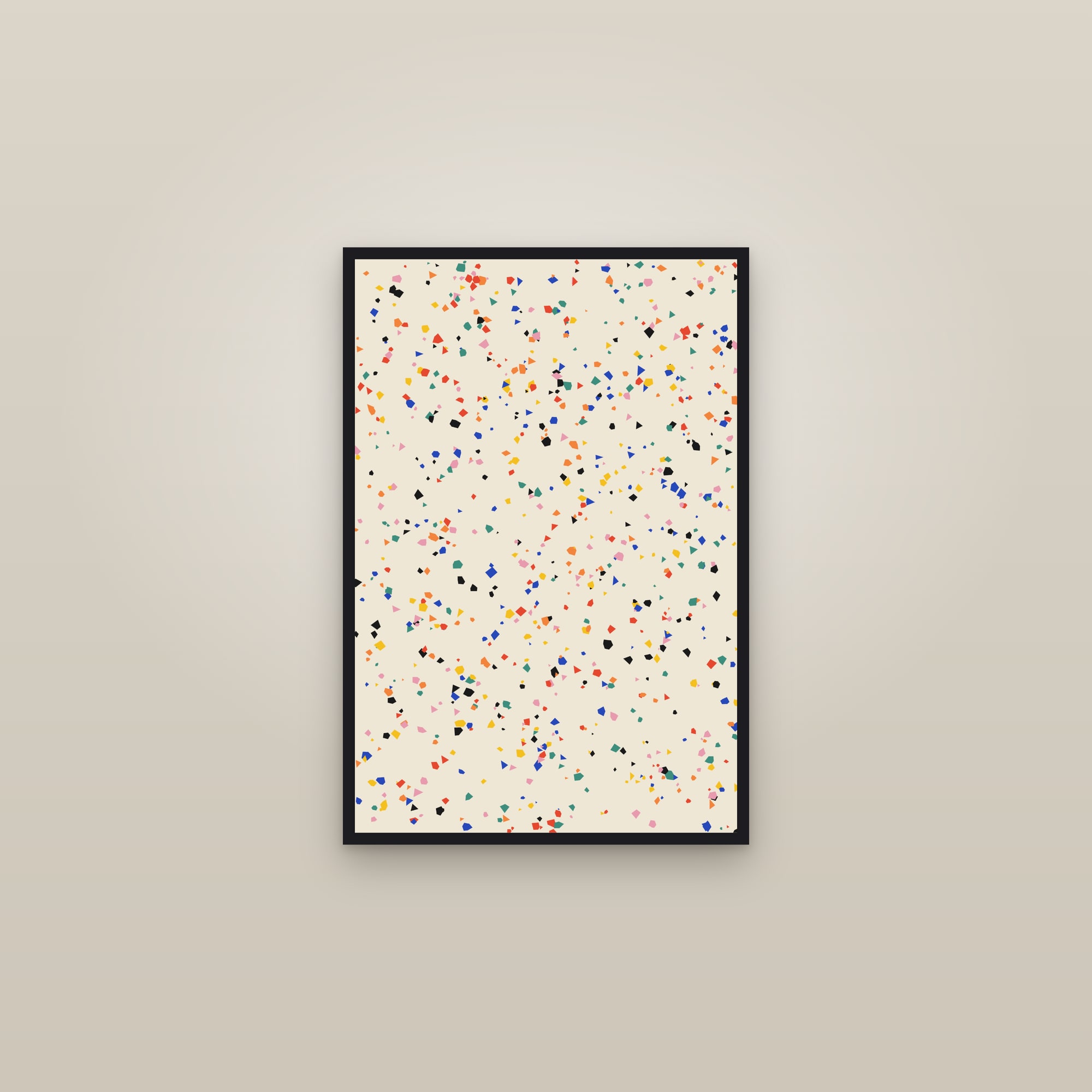 Terrazzo Art Print — Bold Speckled Pattern Poster · Modern Wall Art — framed in a gallery setting