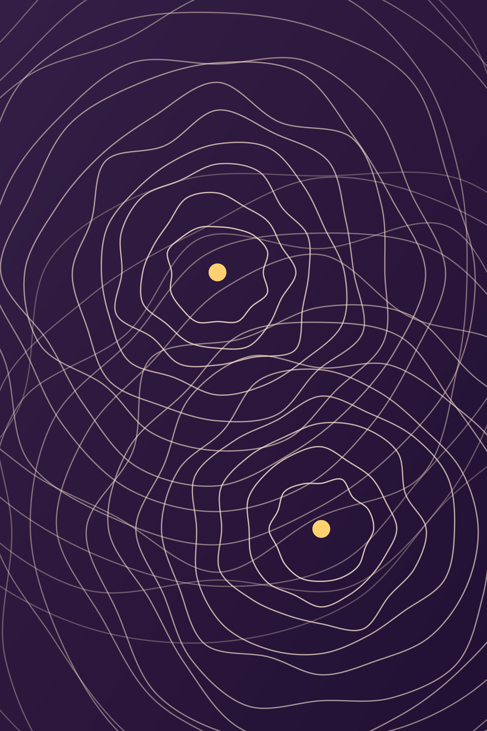 Sunset Topographic Art Print — Bold Contour Line Art Poster · Modern Wall Art