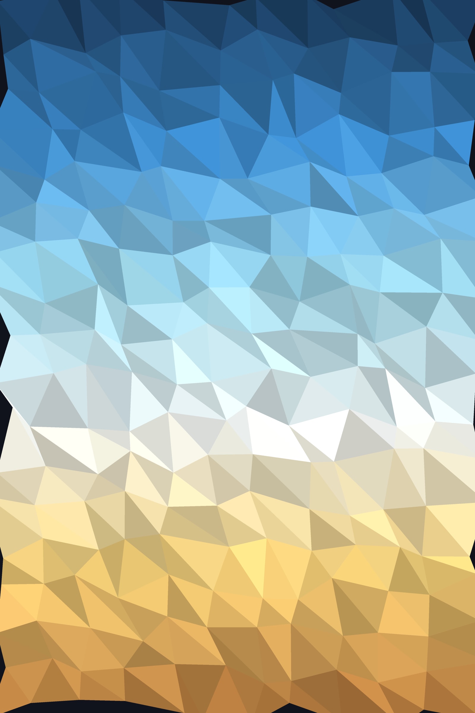 Arctic Low-Poly Triangles Art Print — Bold Geometric Gradient Poster · Modern Wall Art