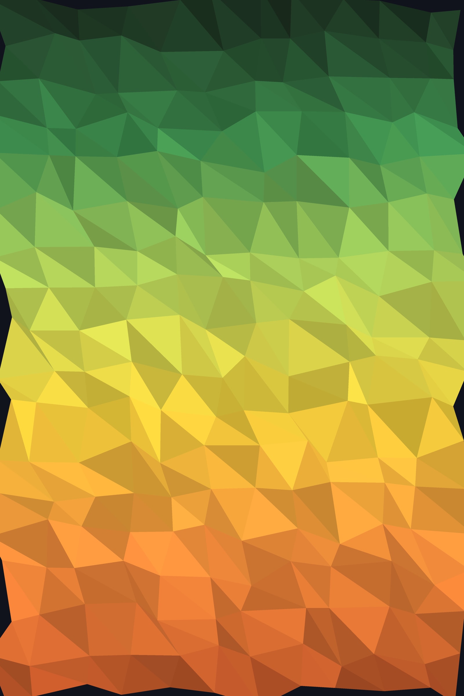 Citrus Low-Poly Triangles Art Print — Bold Geometric Gradient Poster · Modern Wall Art