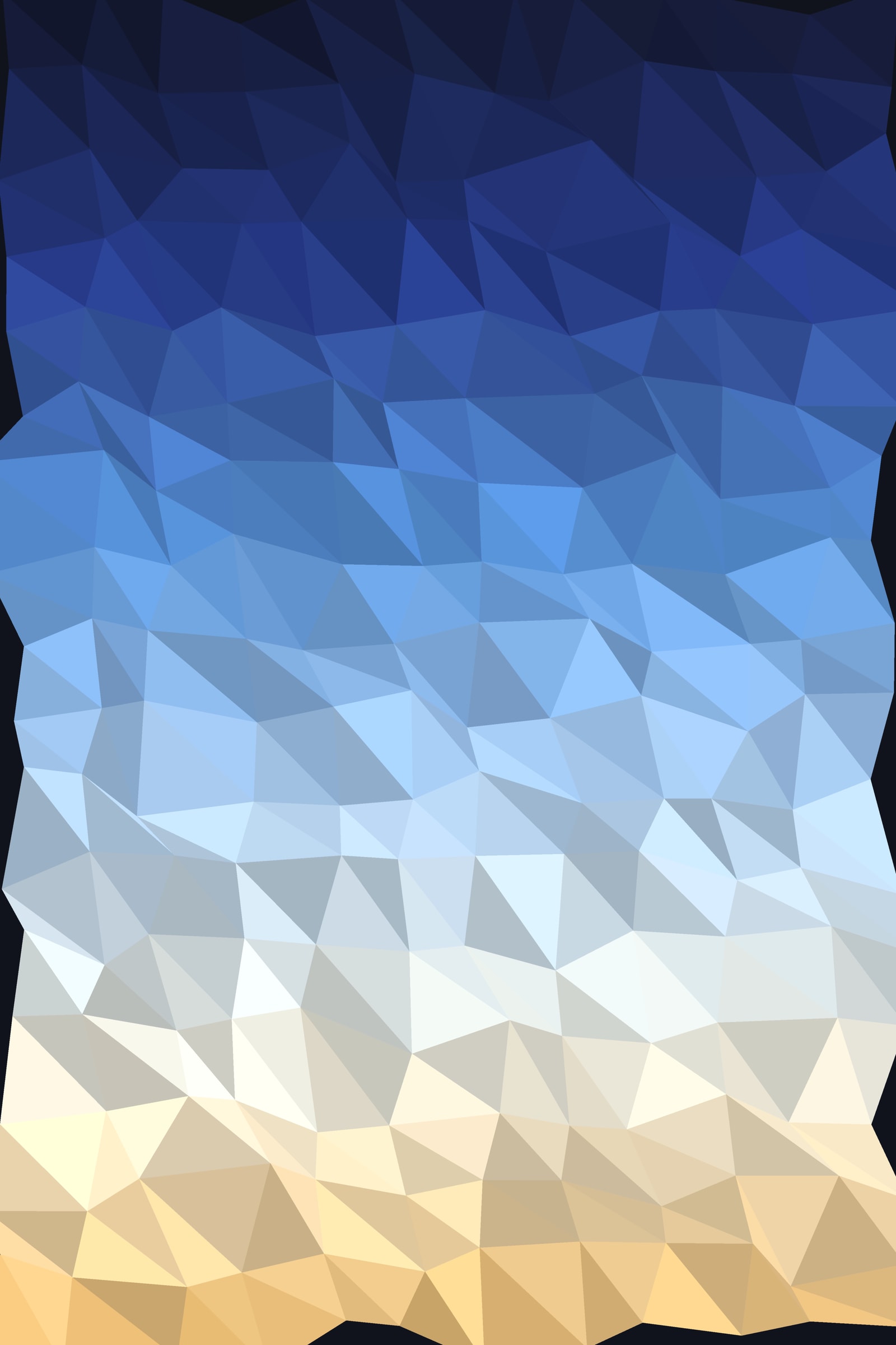 Dawn Low-Poly Triangles Art Print — Bold Geometric Gradient Poster · Modern Wall Art