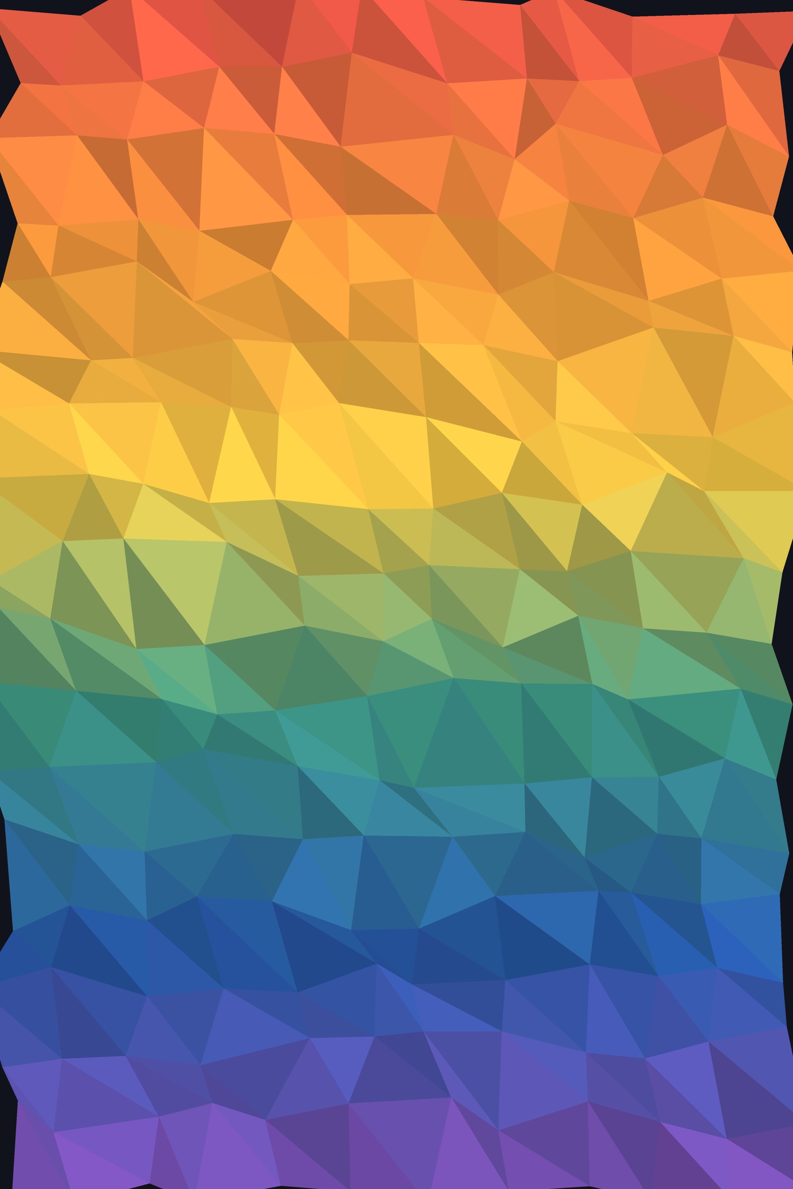 Low-Poly Triangles Art Print — Geometric Gradient Poster · Bold Modern Wall Art