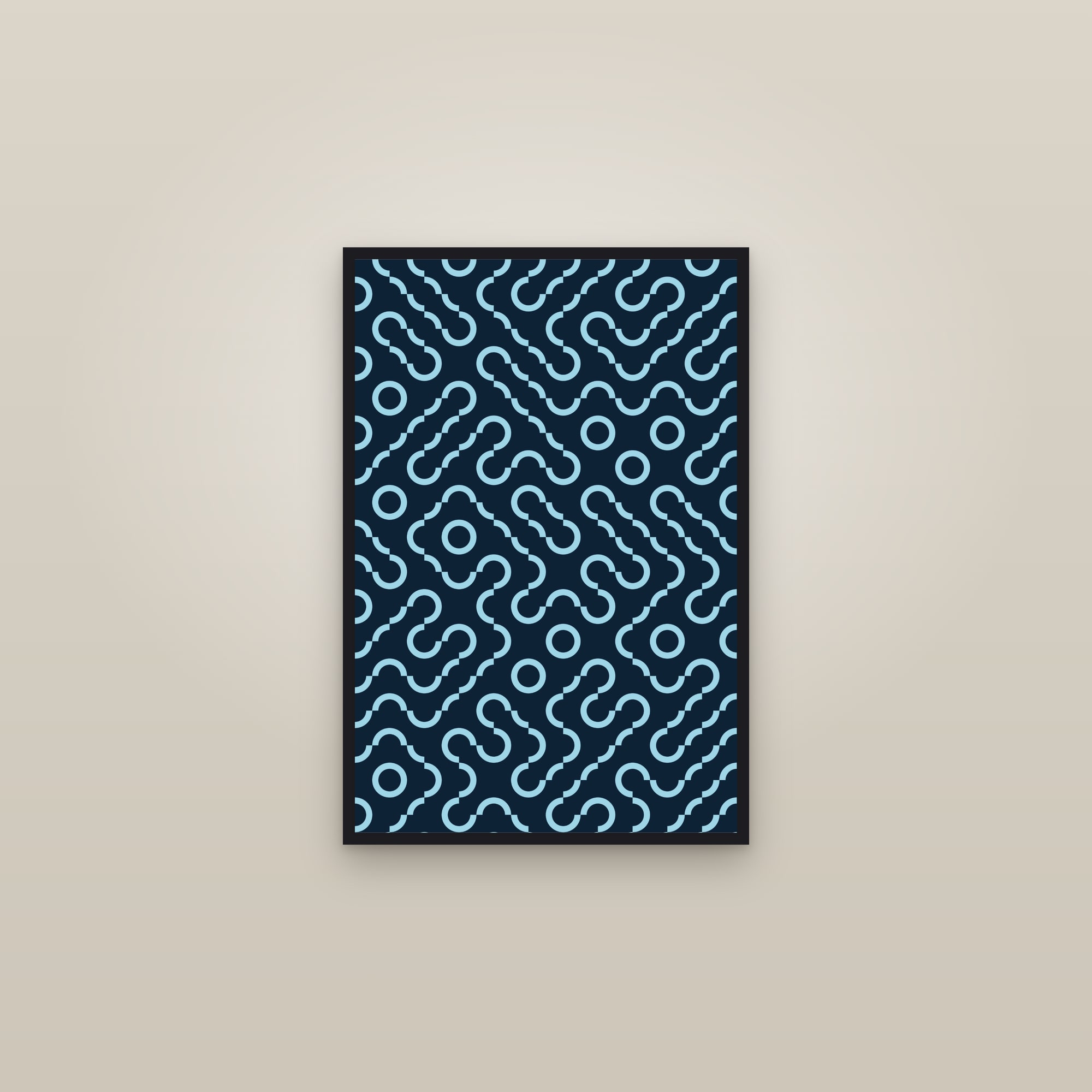 Arctic Truchet Tiles Art Print — Bold Geometric Maze Pattern Poster · Modern Wall Art — framed in a gallery setting