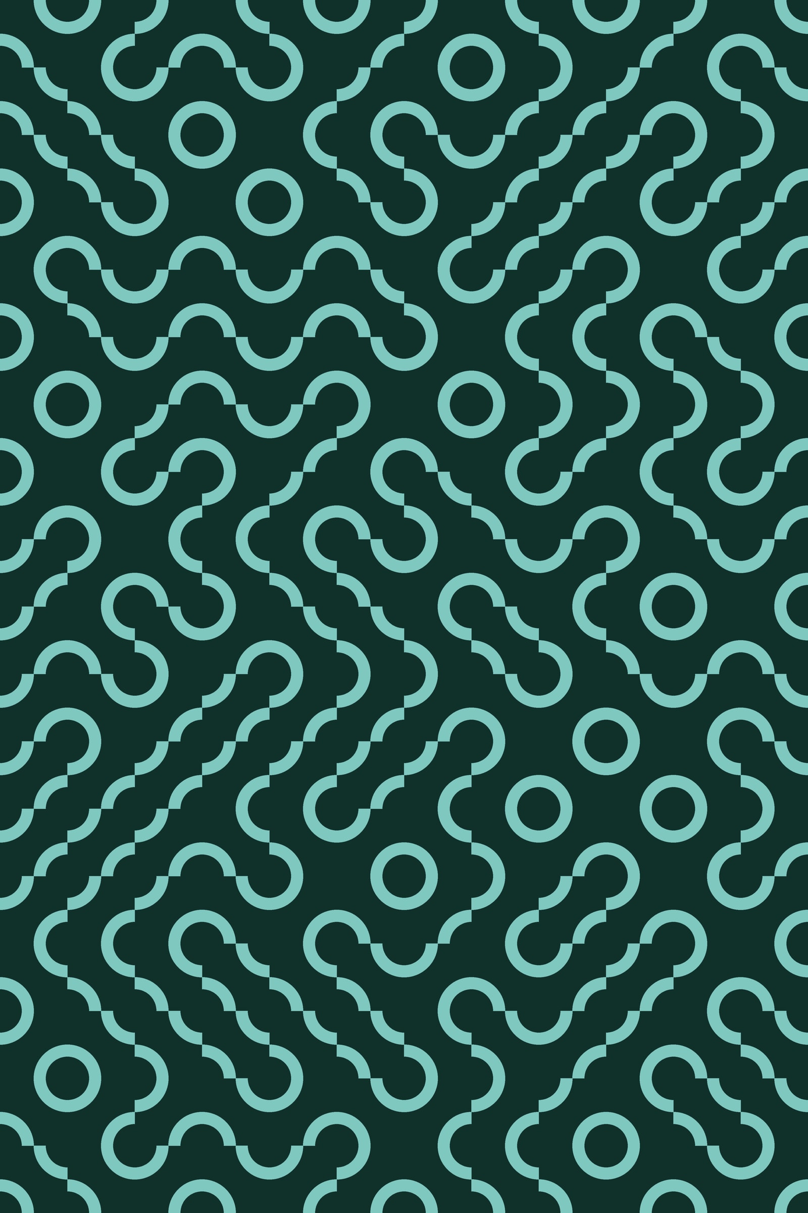 Mint Truchet Tiles Art Print — Bold Geometric Maze Pattern Poster · Modern Wall Art