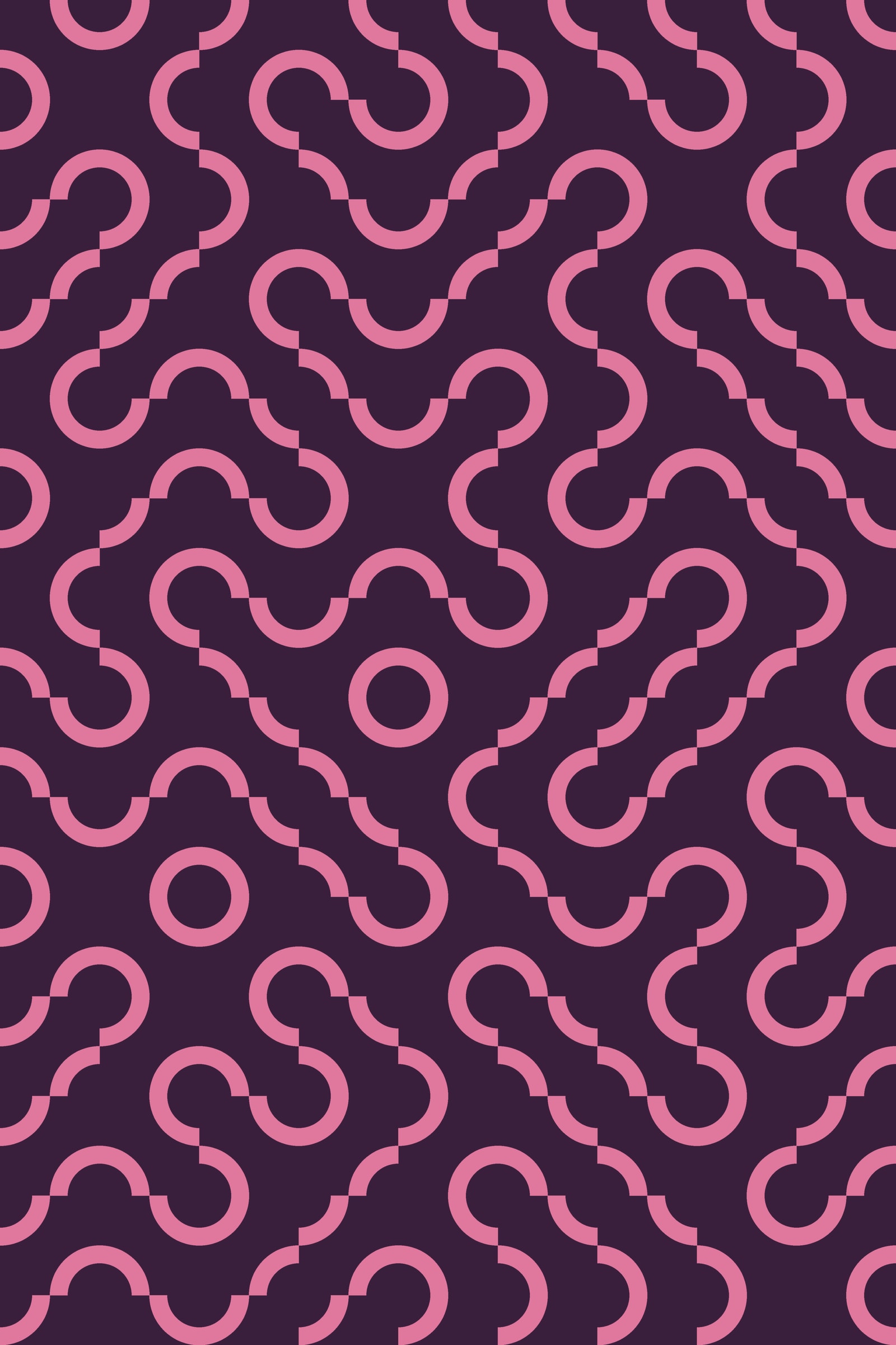 Plum Truchet Tiles Art Print — Bold Geometric Maze Pattern Poster · Modern Wall Art