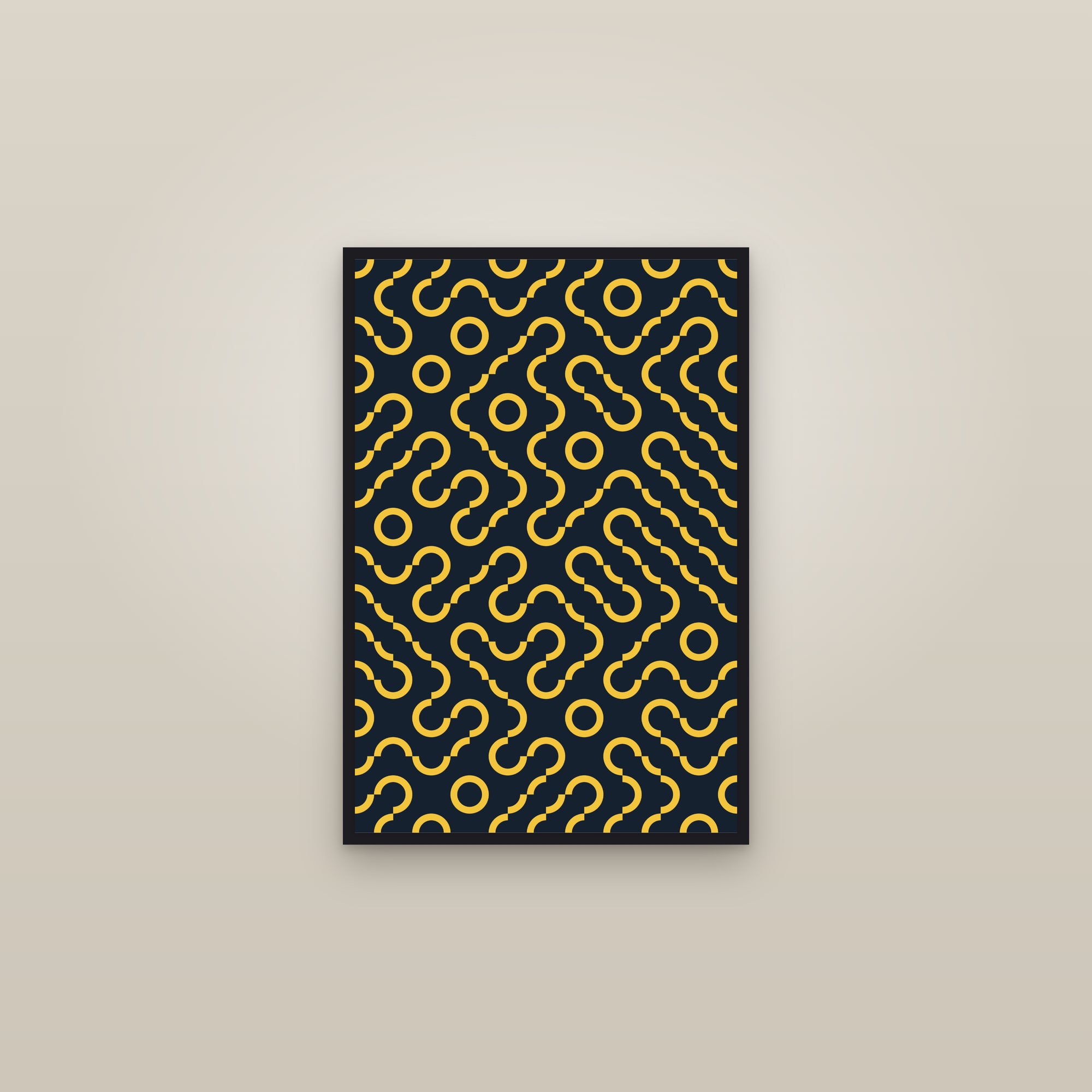 Truchet Tiles Art Print — Geometric Maze Pattern Poster · Modern Wall Art — framed in a gallery setting