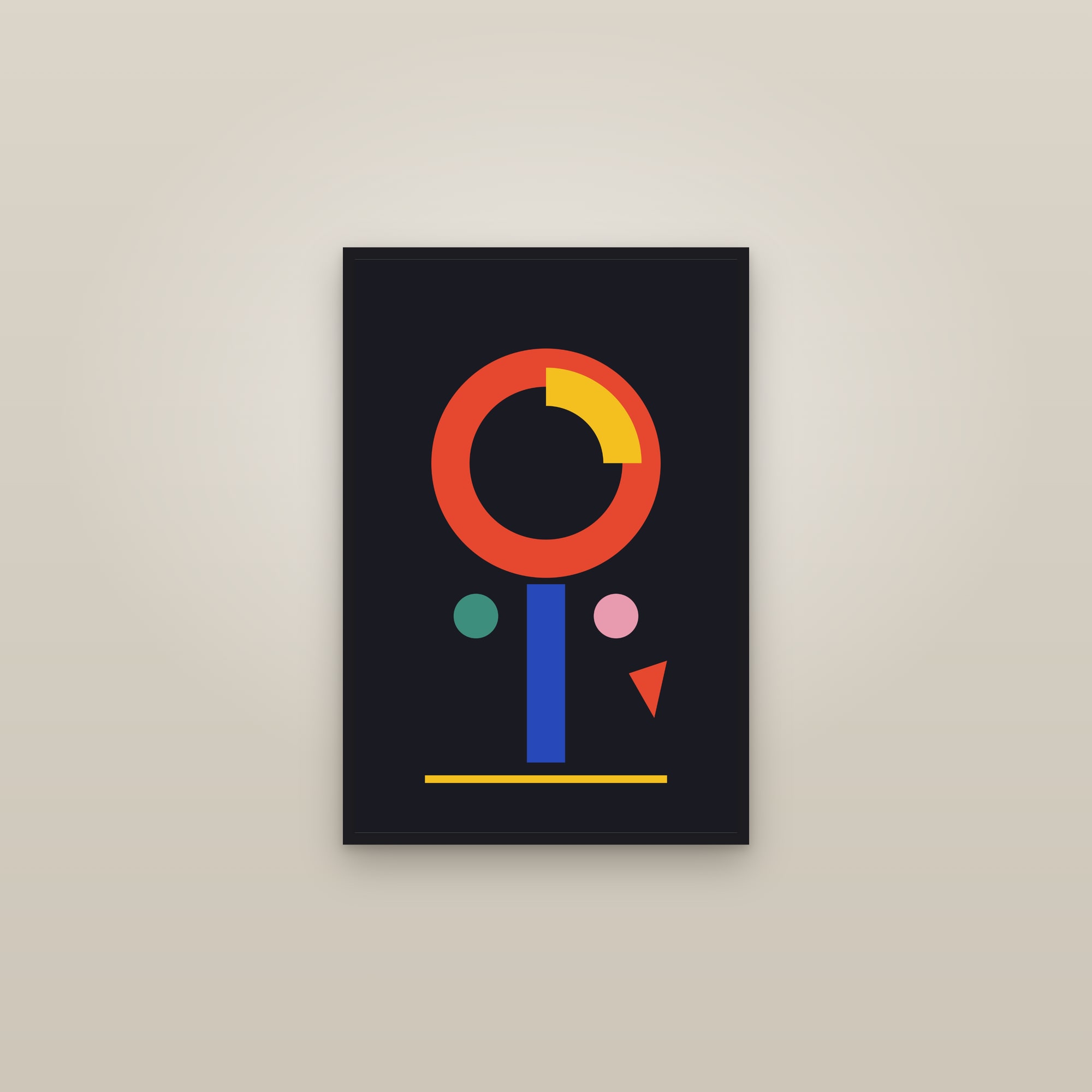 Typographic Circle Art Print — Bold Modern Type Poster · Graphic Wall Art — framed in a gallery setting