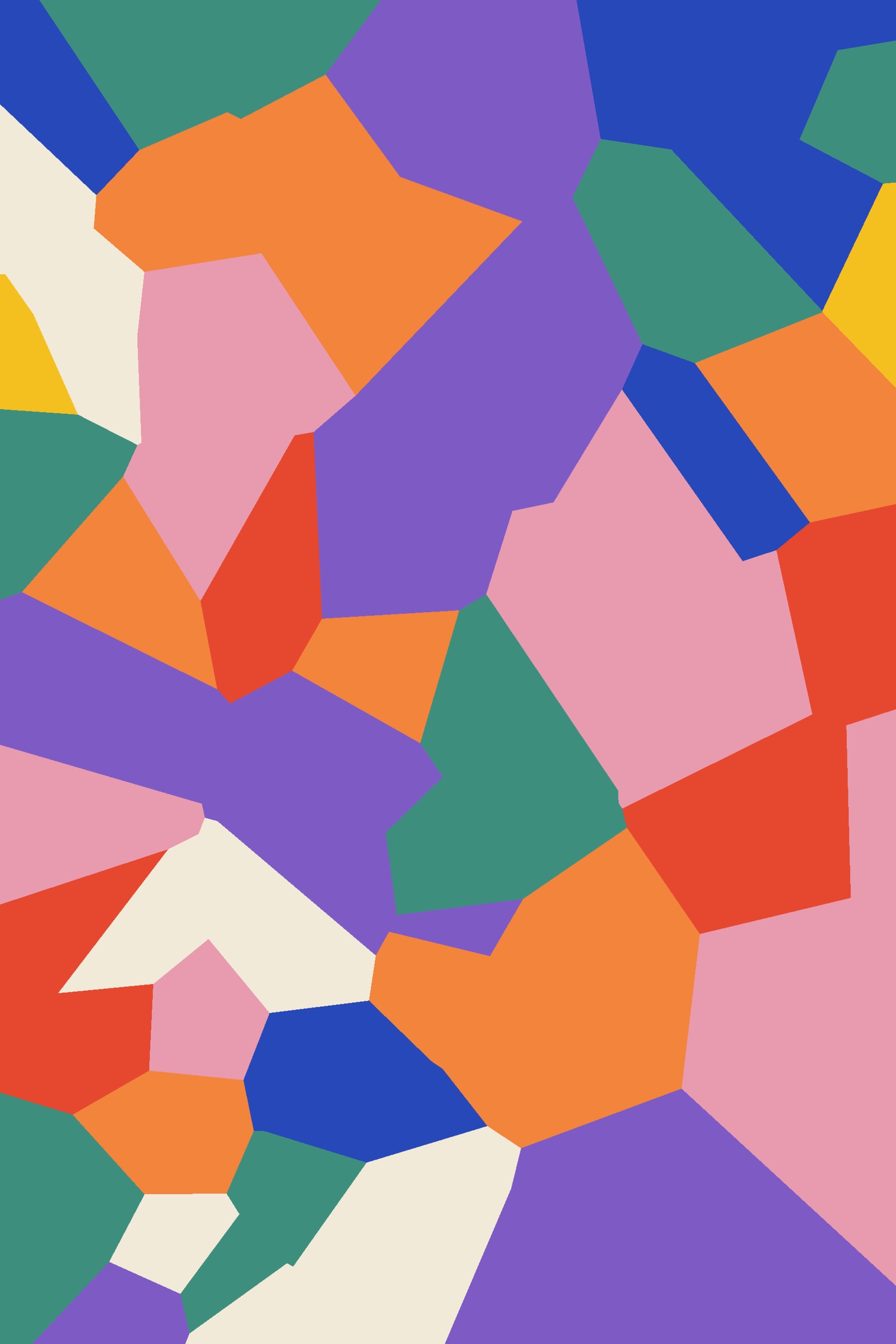 Voronoi Cells Art Print — Abstract Mosaic Poster · Bold Colourful Wall Art